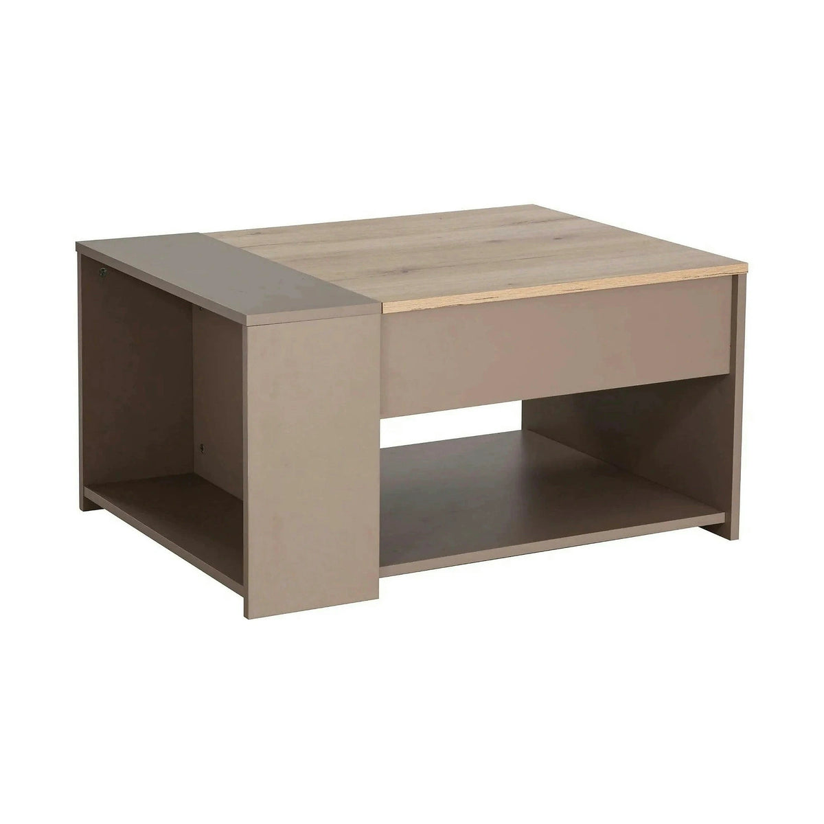 Masuta cafea DROP, bej/stejar, PAL, 80x60x42/56 cm
