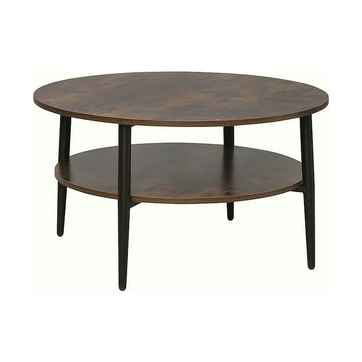 Masuta cafea ELLA A, maro rustic/negru mat, PAL/metal, 80x45 cm