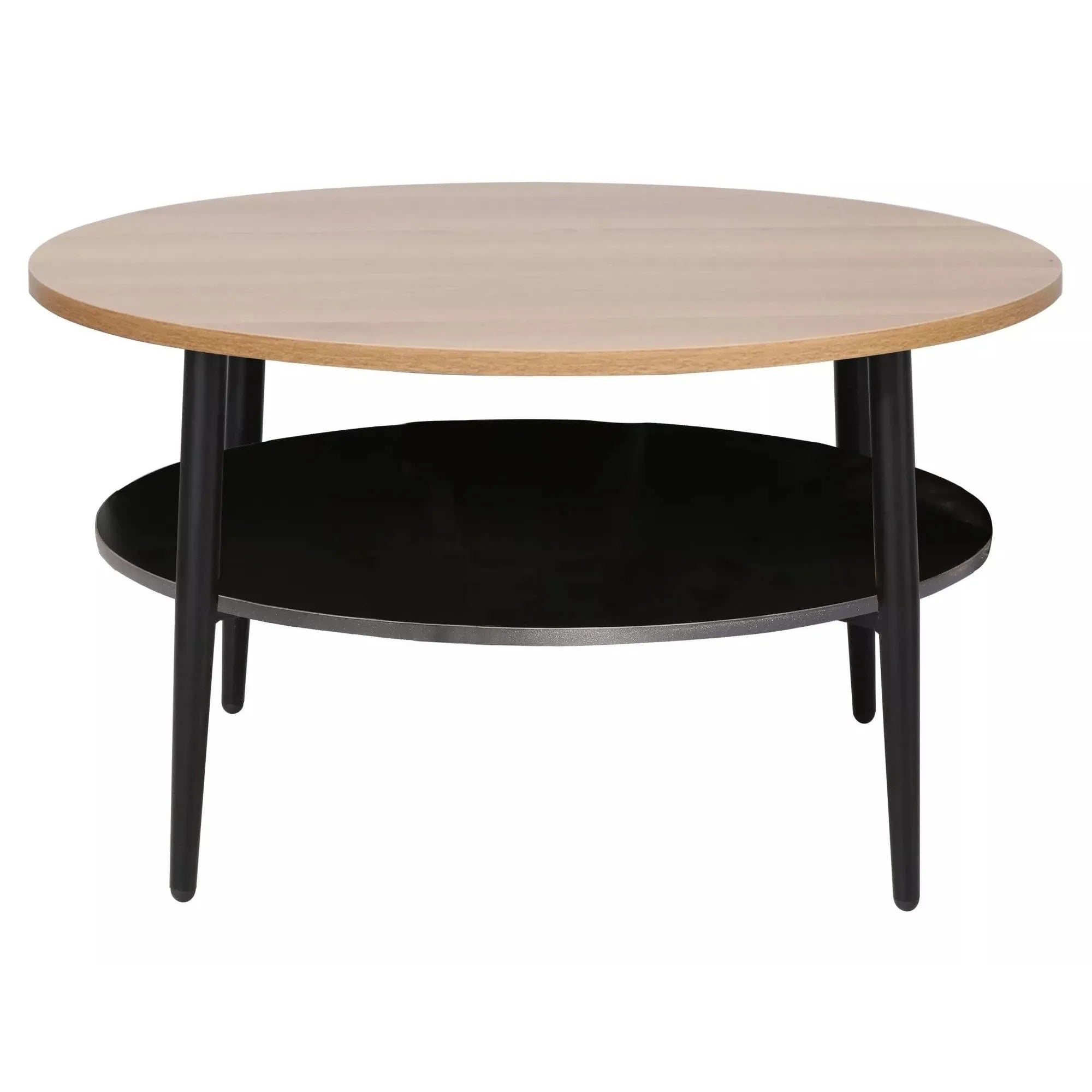 Masuta cafea ELLA A, stejar/negru mat, PAL/metal, 80x45 cm