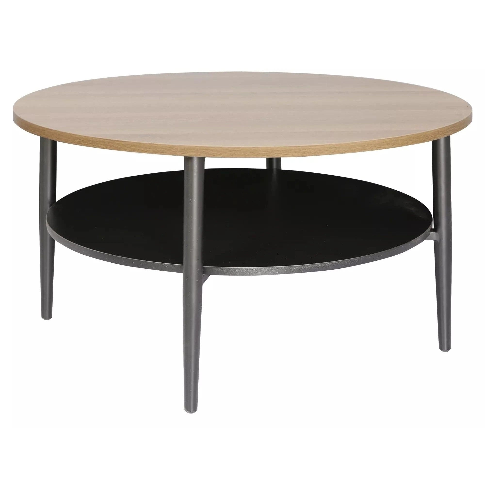 Masuta cafea ELLA A, stejar/negru mat, PAL/metal, 80x45 cm