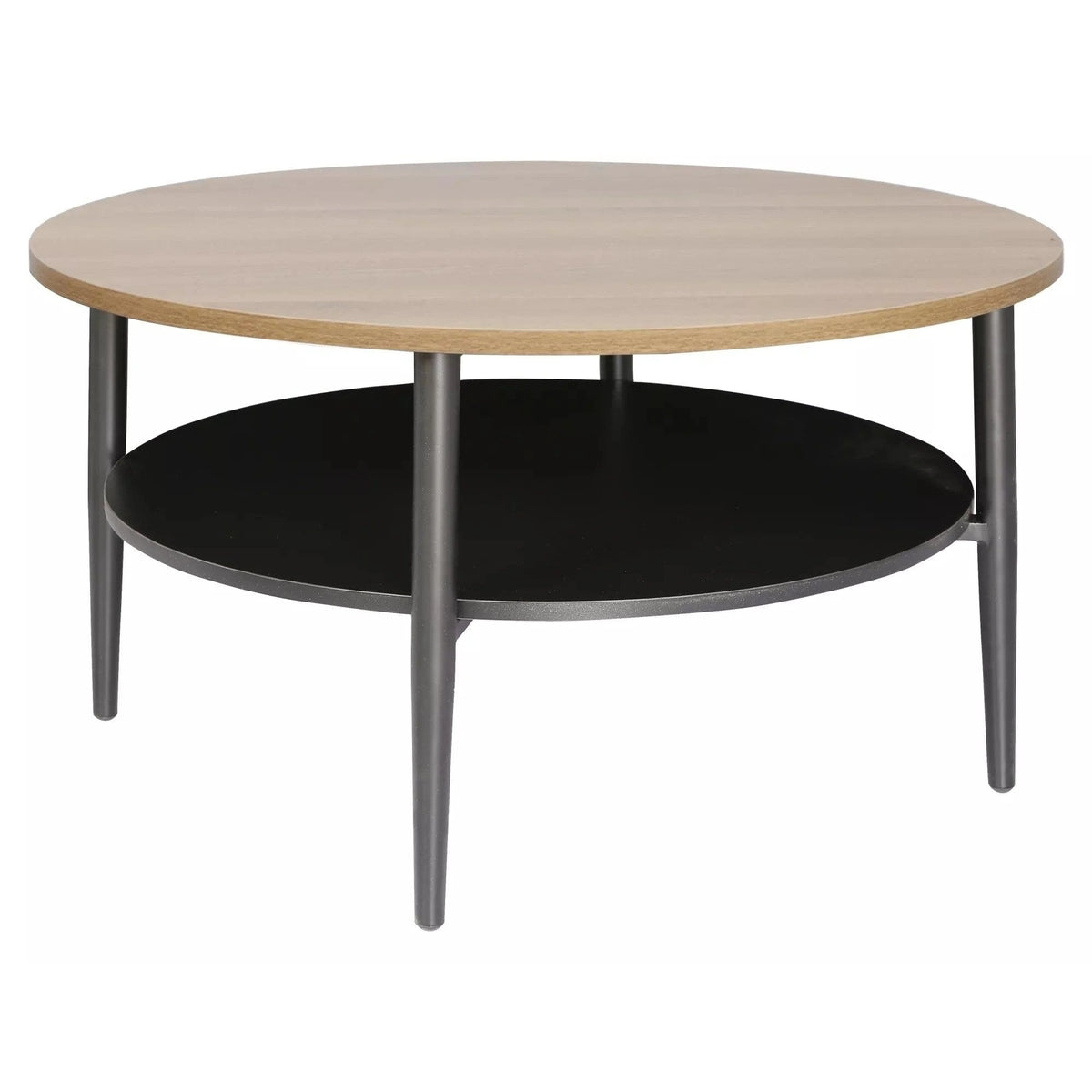 Masuta cafea ELLA A, stejar/negru mat, PAL/metal, 80x45 cm