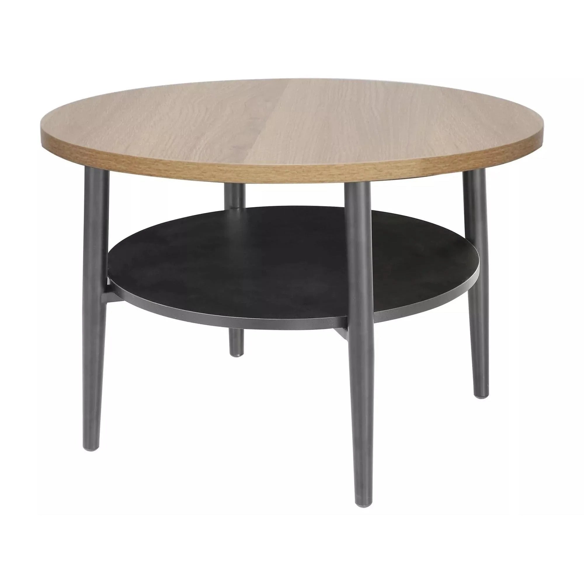 Masuta cafea ELLA B, stejar/negru mat, PAL/metal, 60x45 cm