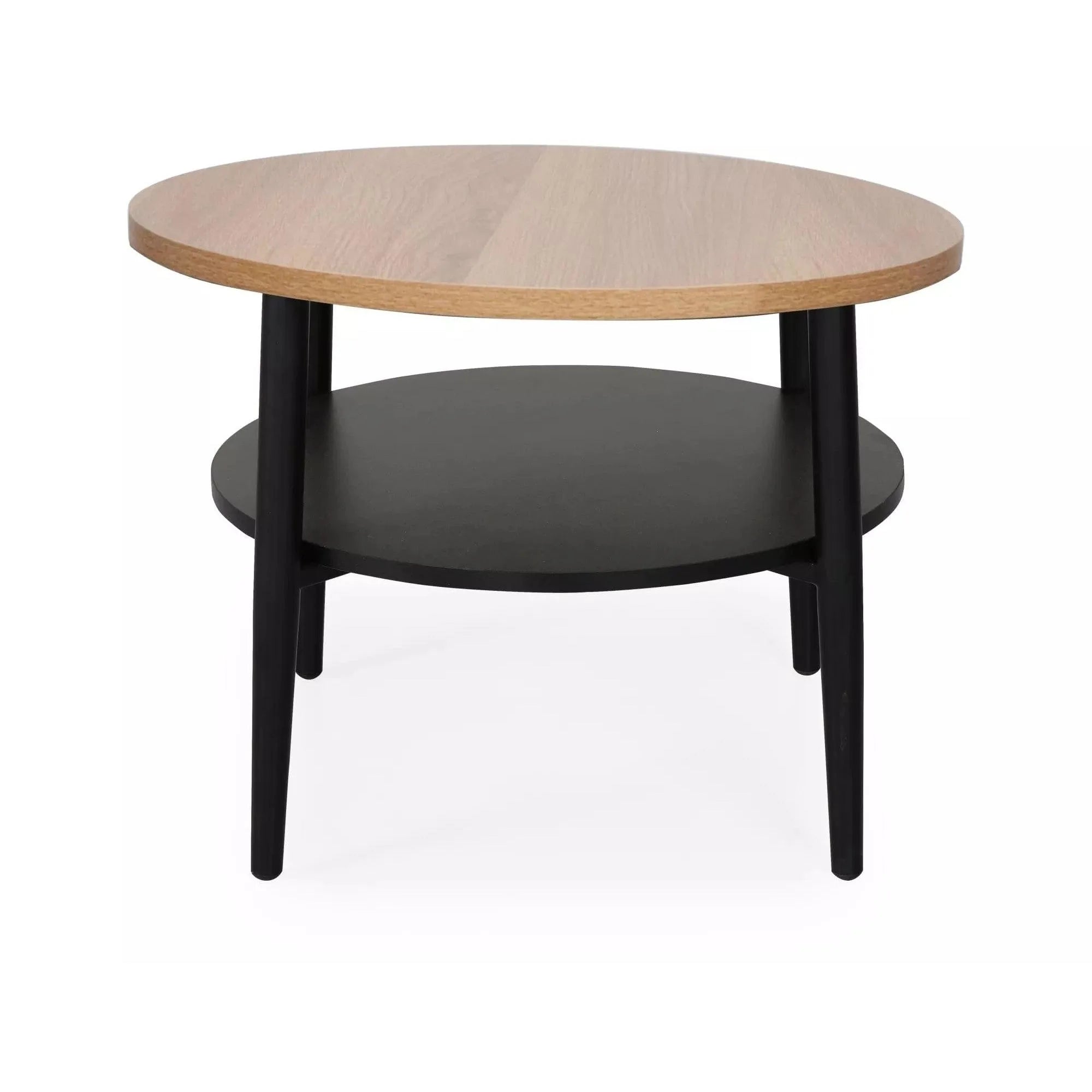 Masuta cafea ELLA B, stejar/negru mat, PAL/metal, 60x45 cm