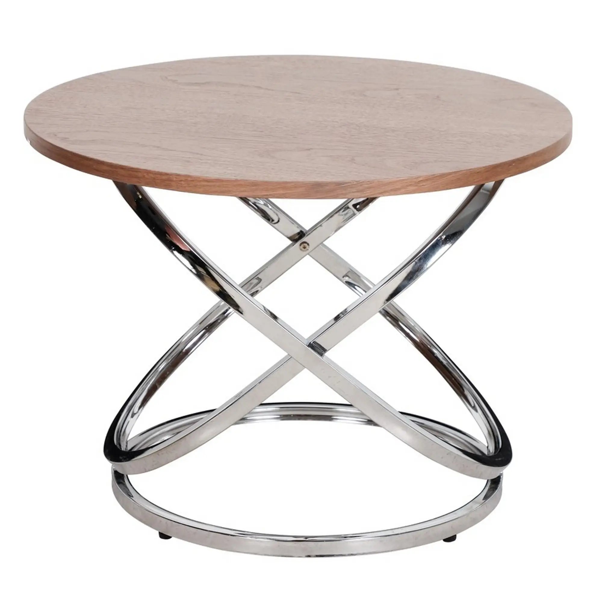 Masuta cafea EOS D, nuc/crom, 60x45 cm