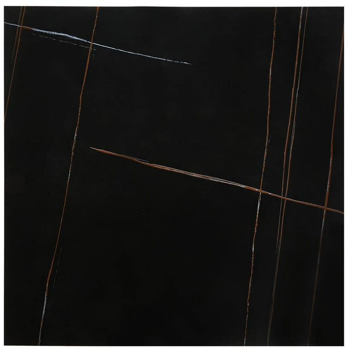 Masuta cafea FELICIA, negru/auriu, ceramica/metal, 80x80x46 cm