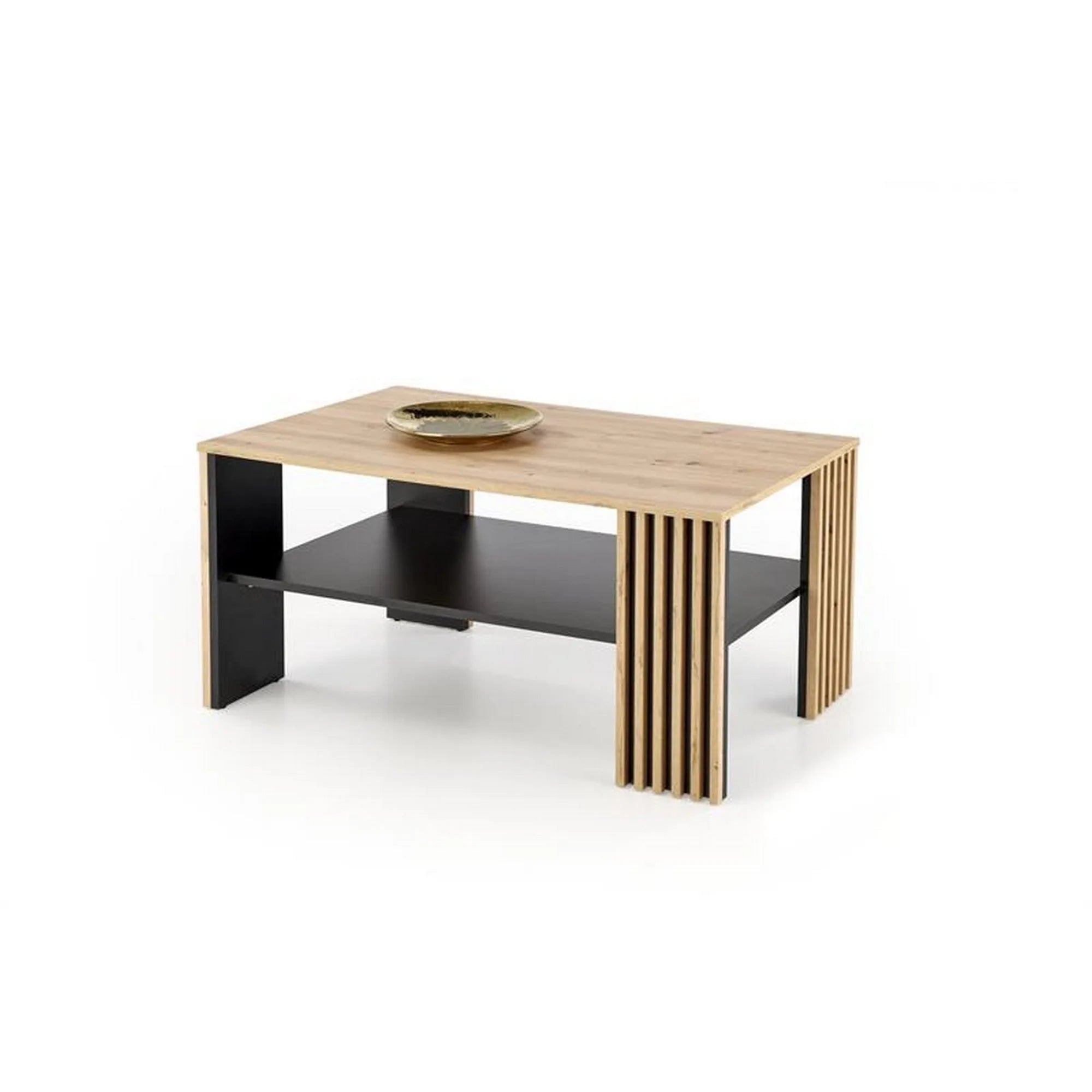 Masuta cafea FEMINA, stejar/negru, PAL laminat, 110x65x52 cm