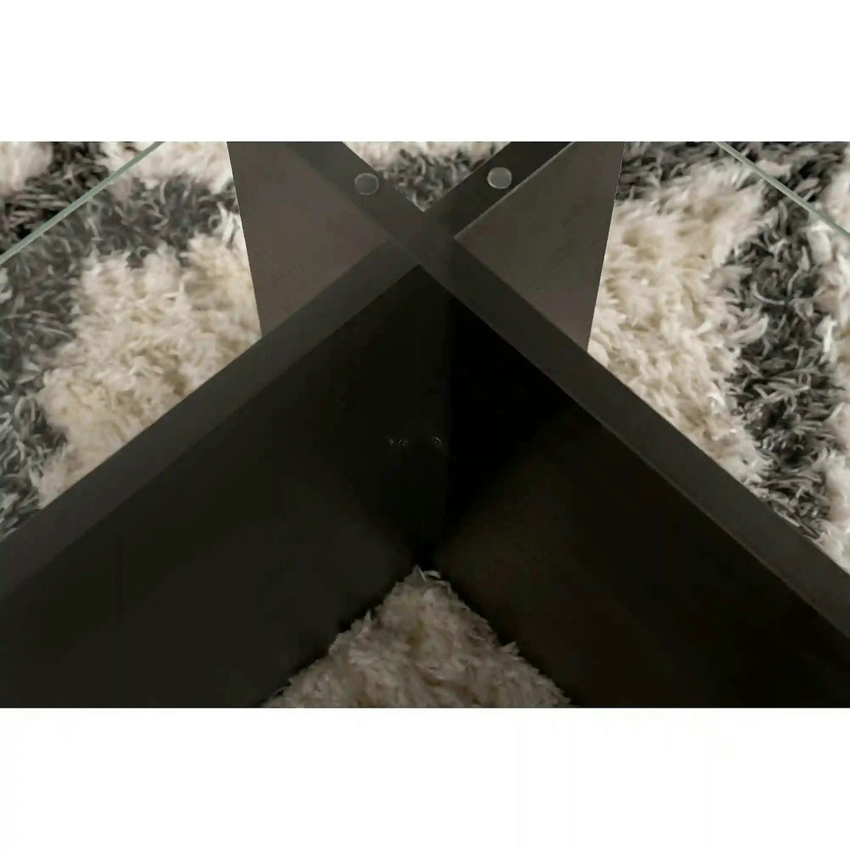 Masuta cafea FLAVIO, negru/transparent, PAL/sticla, 105x65x30 cm