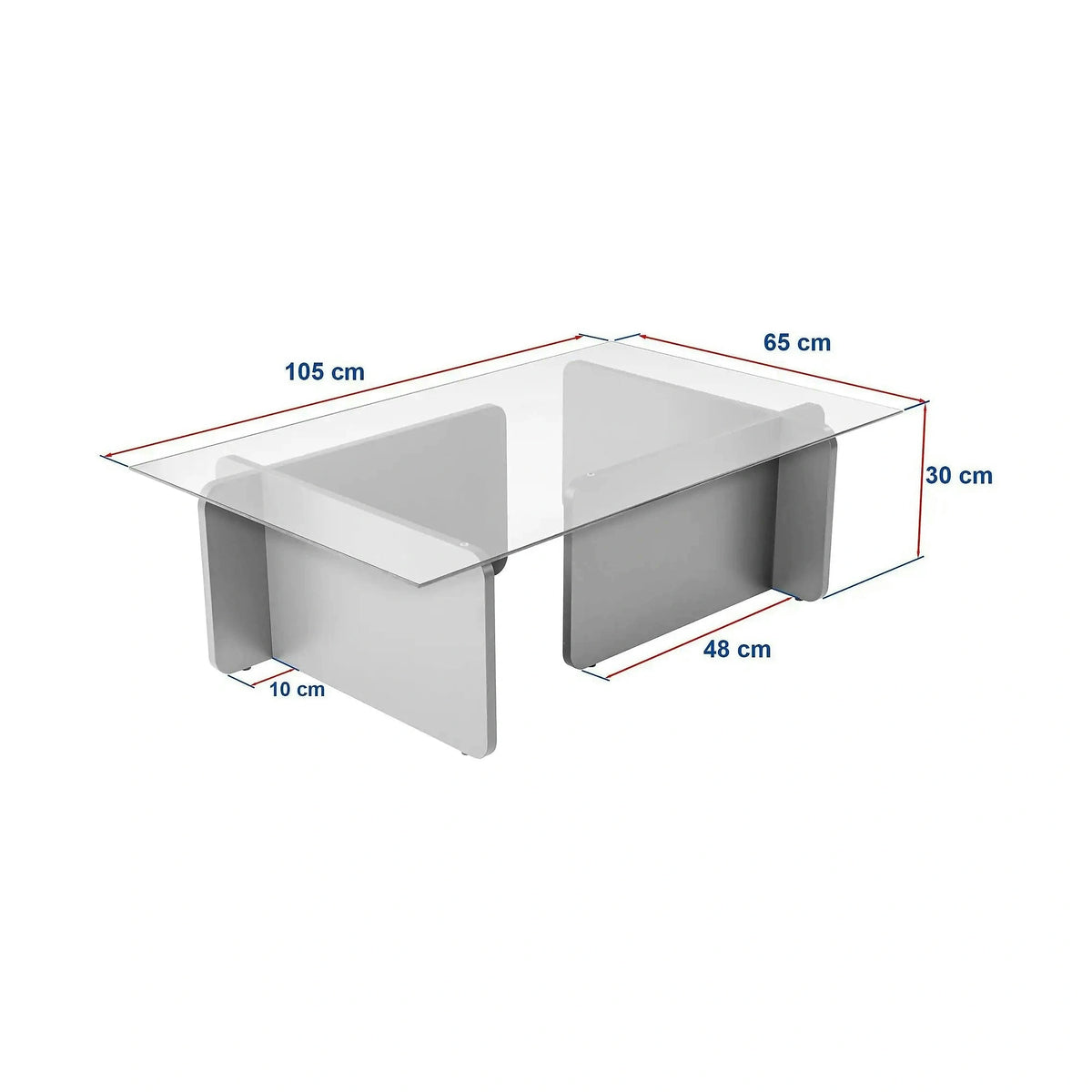 Masuta cafea FLAVIO, stejar miere/transparent, PAL/sticla, 105x65x30 cm