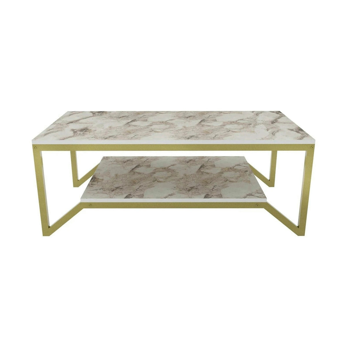 Masuta cafea Flora, auriu/bej, PAL, 120x60x46 cm