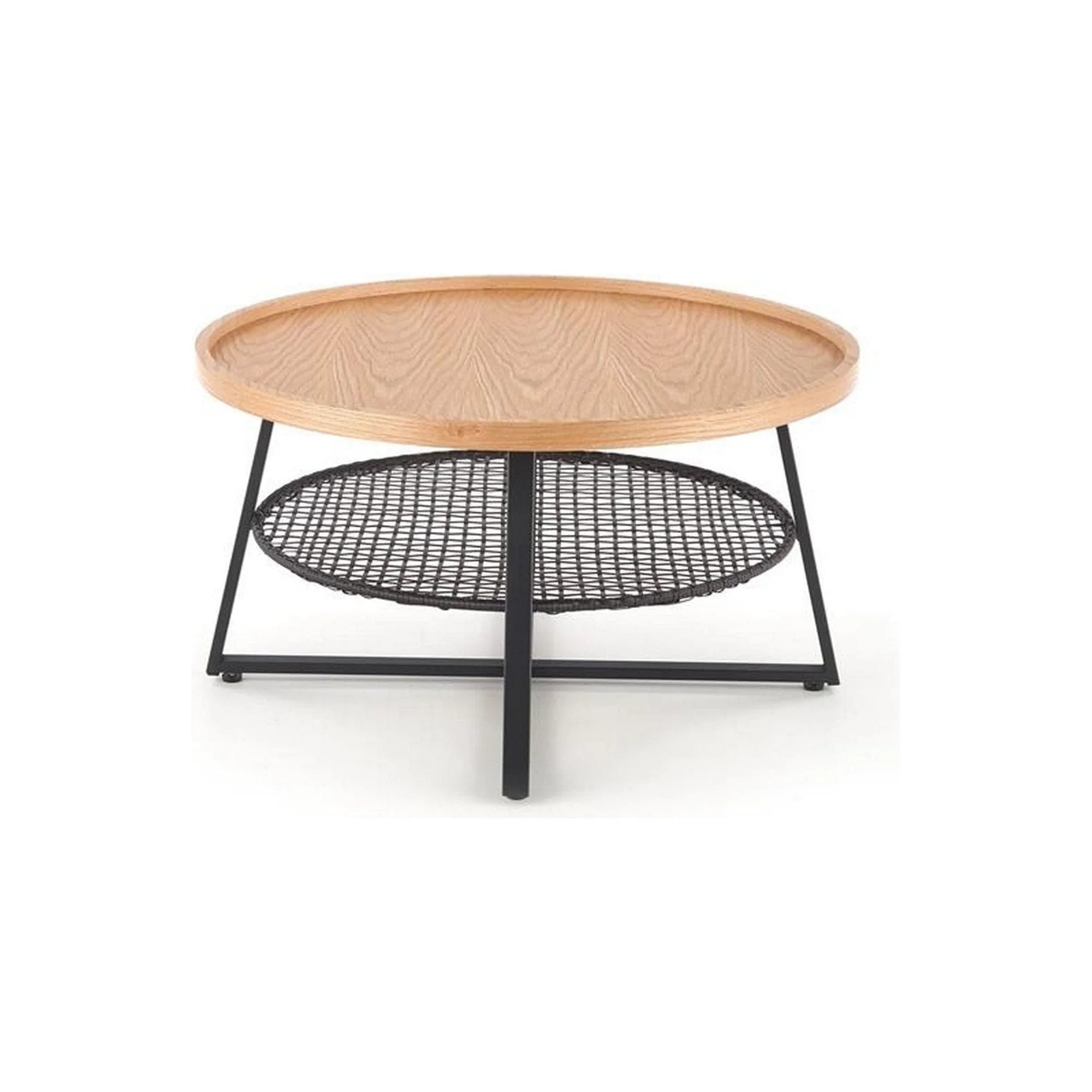 Masuta cafea FLORENCE, stejar natural/negru, 80x80x45 cm