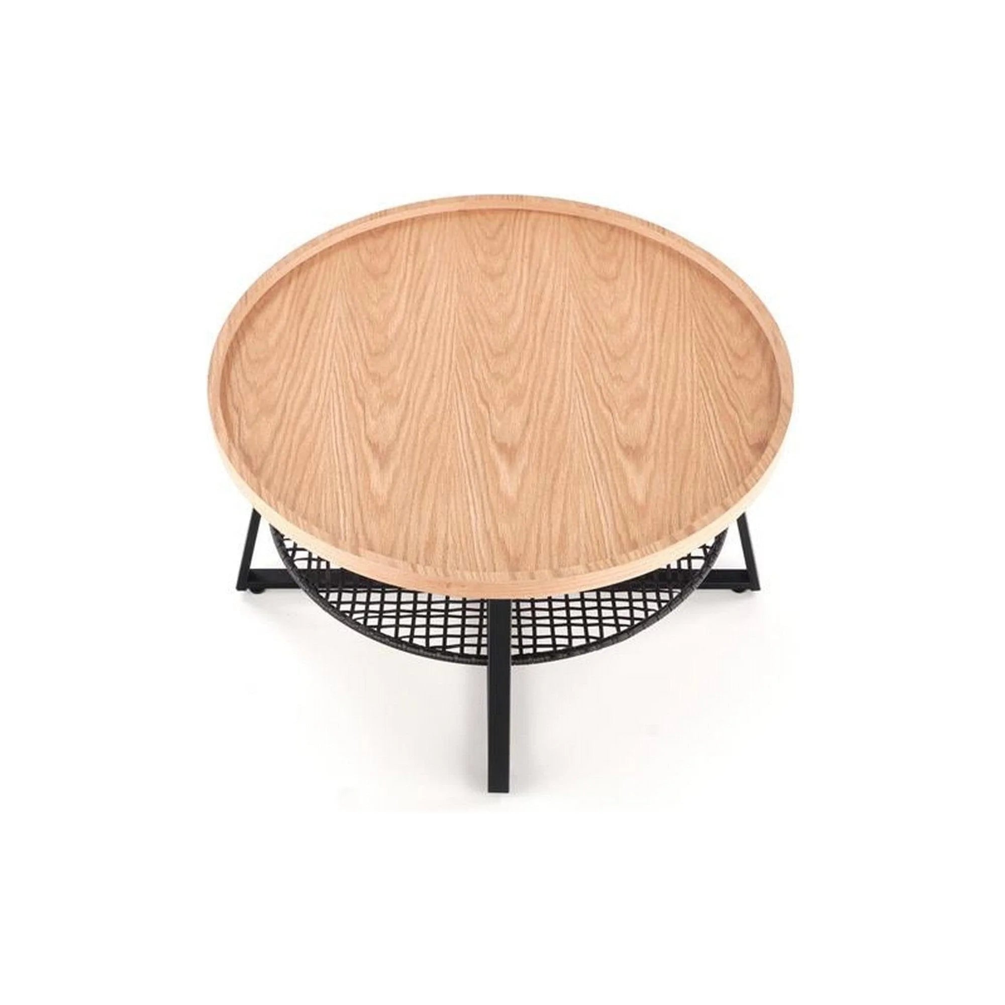 Masuta cafea FLORENCE, stejar natural/negru, 80x80x45 cm