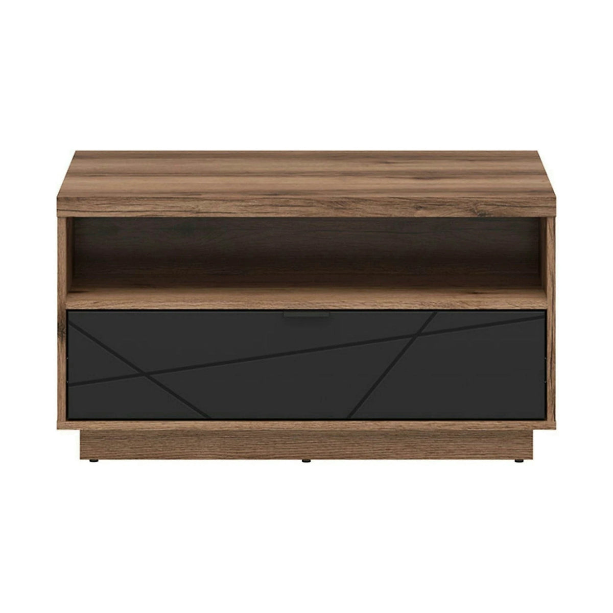 Masuta cafea FORN, nuc/negru mat, PAL, 90x60x49 cm