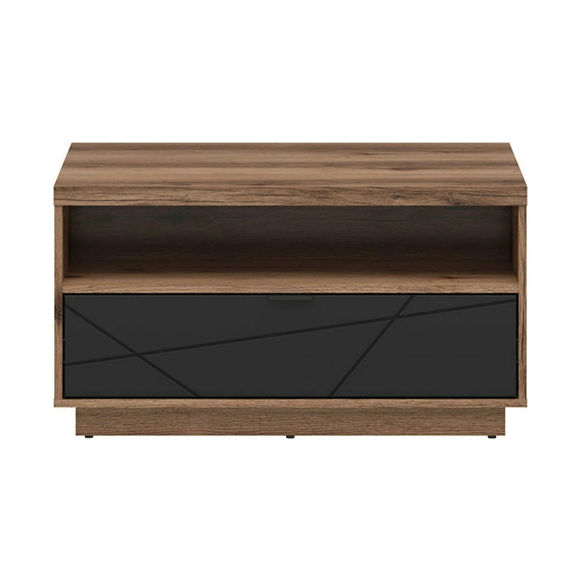 Masuta cafea FORN, nuc/negru mat, PAL, 90x60x49 cm