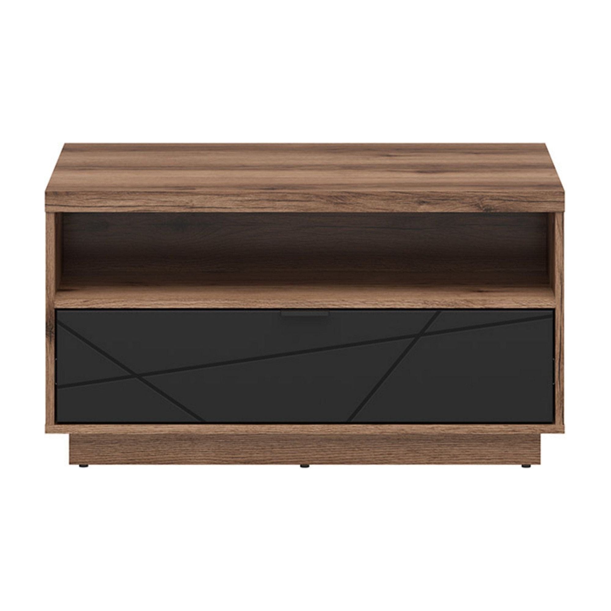 Masuta cafea FORN, nuc/negru mat, PAL, 90x60x49 cm