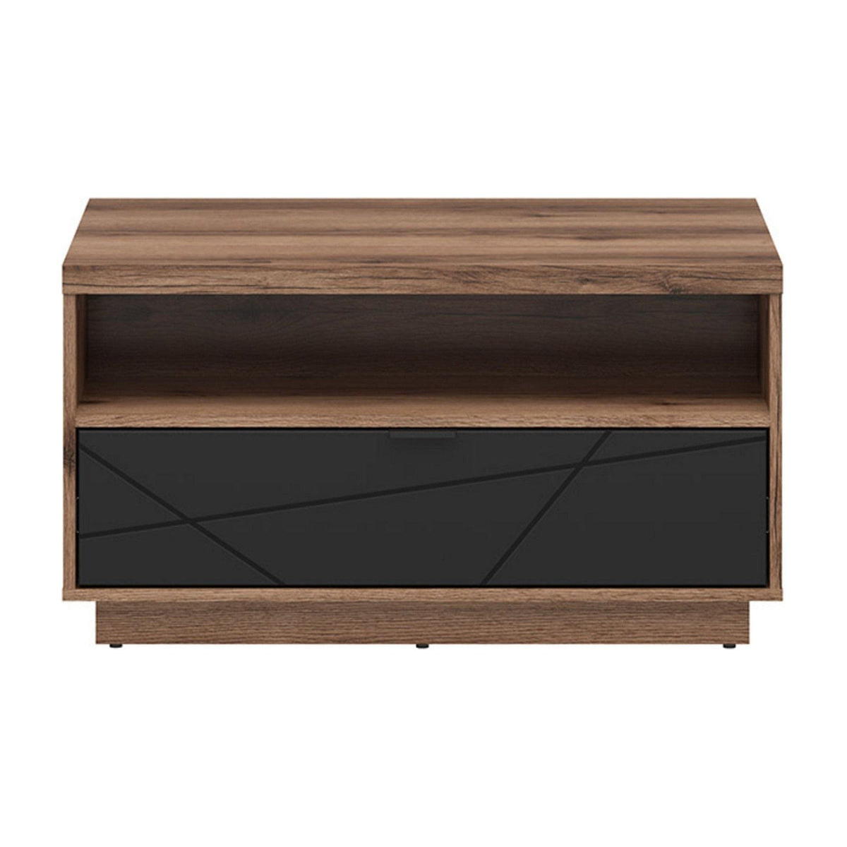 Masuta cafea FORN, nuc/negru mat, PAL, 90x60x49 cm