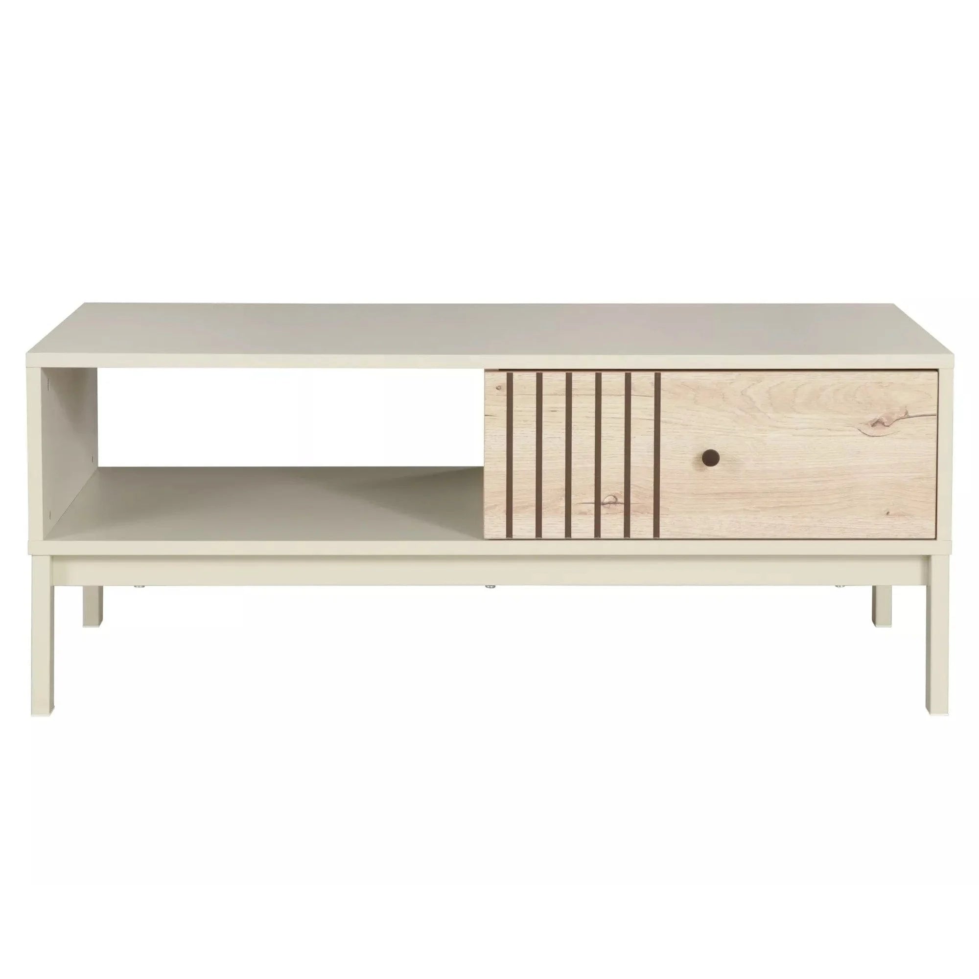 Masuta cafea FROST L5, stejar alpin/alb, PAL/metal, 100x50x40 cm