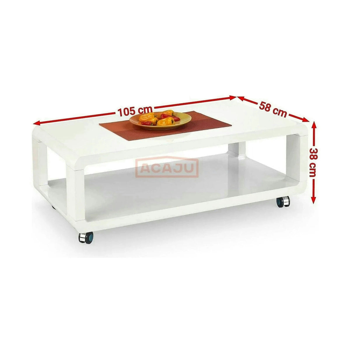 Masuta cafea FUTURA, alb, 105x58x38 cm