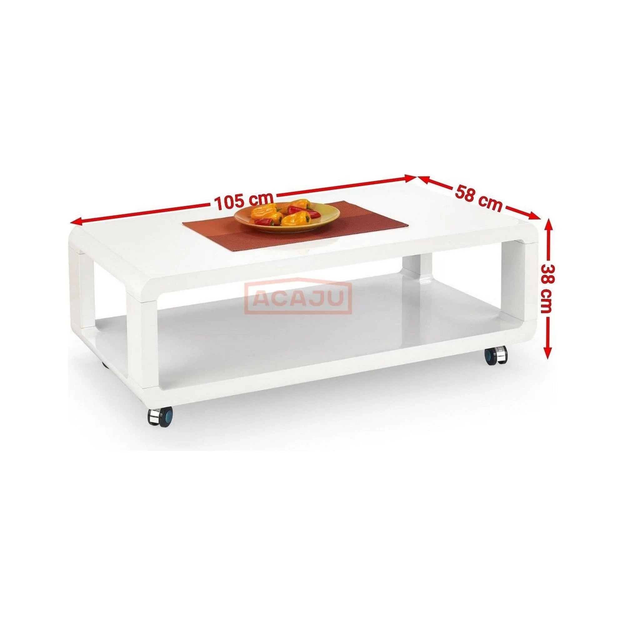 Masuta cafea FUTURA, alb, 105x58x38 cm