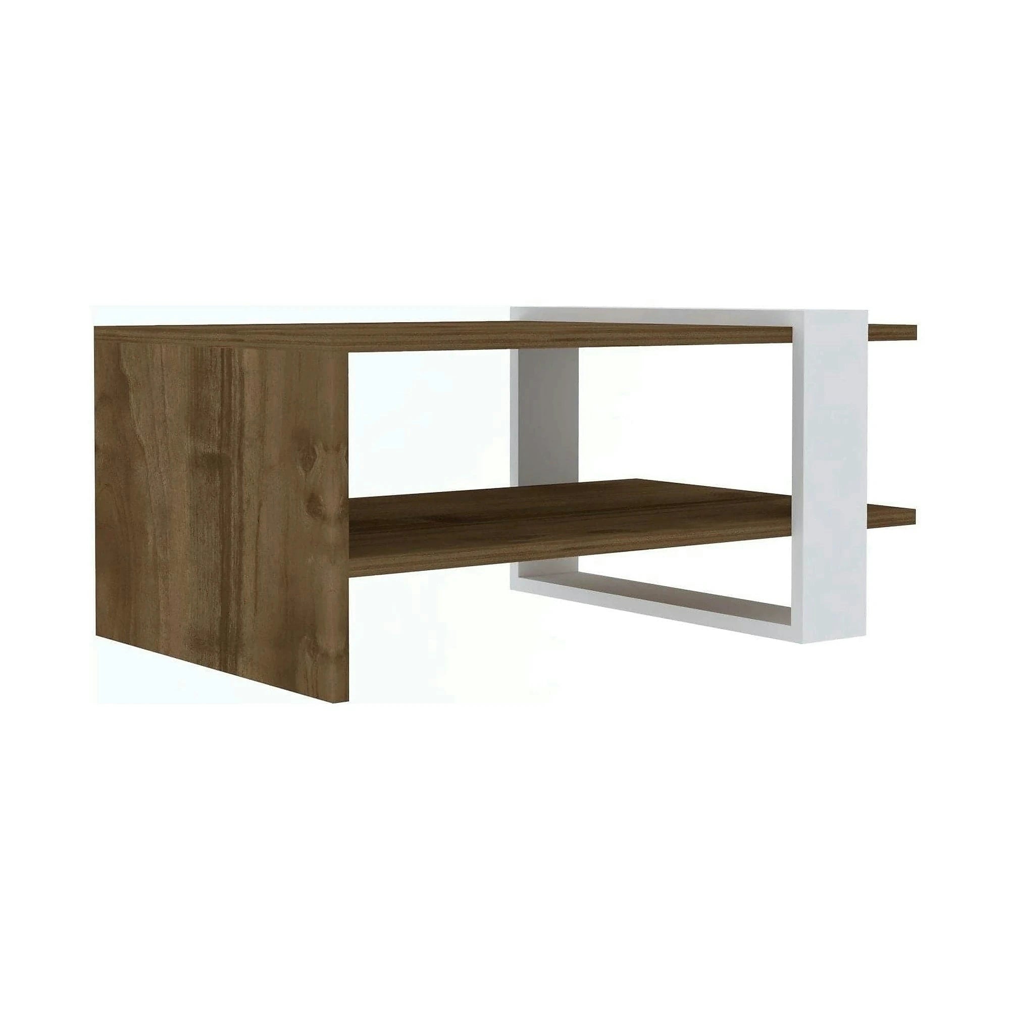 Masuta cafea GAYE, nuc/alb, PAL, 80x50x35 cm