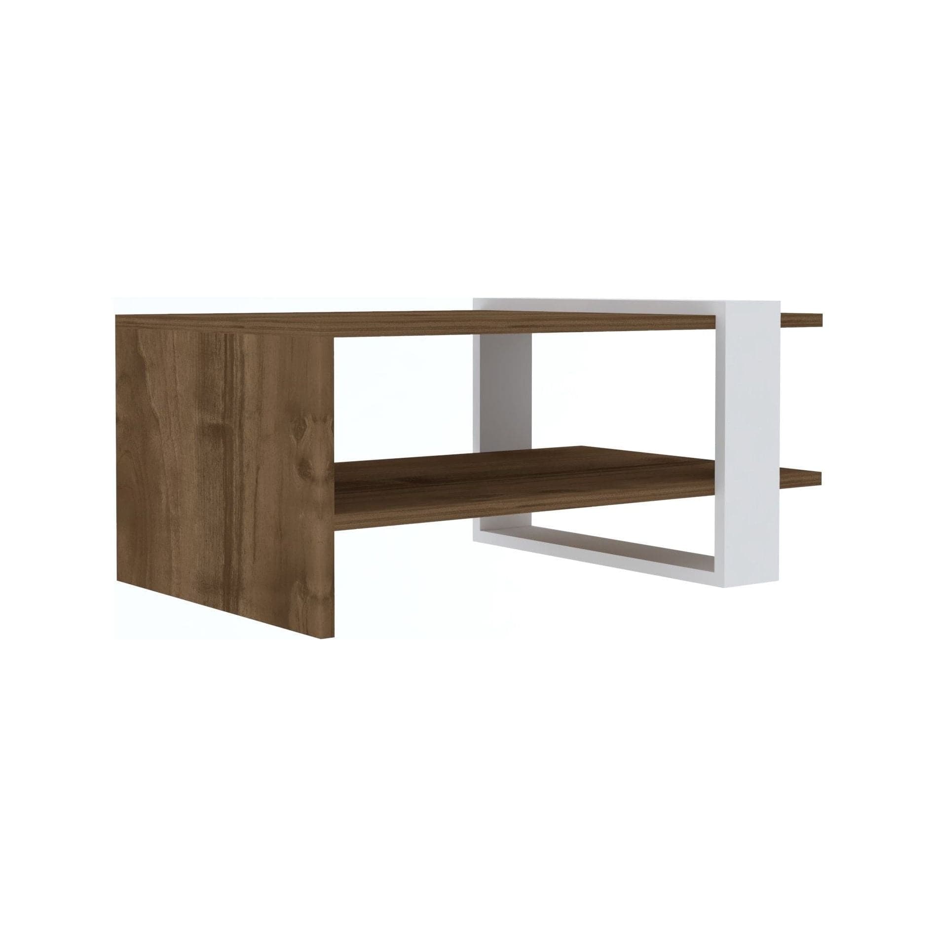 Masuta cafea GAYE, nuc/alb, PAL, 80x50x35 cm