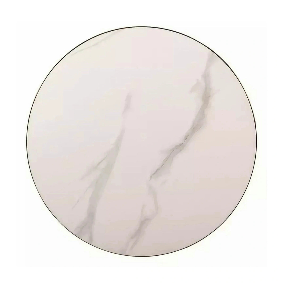Masuta cafea GEMINI, alb lucios/negru mat, ceramica/metal, 50x56 cm