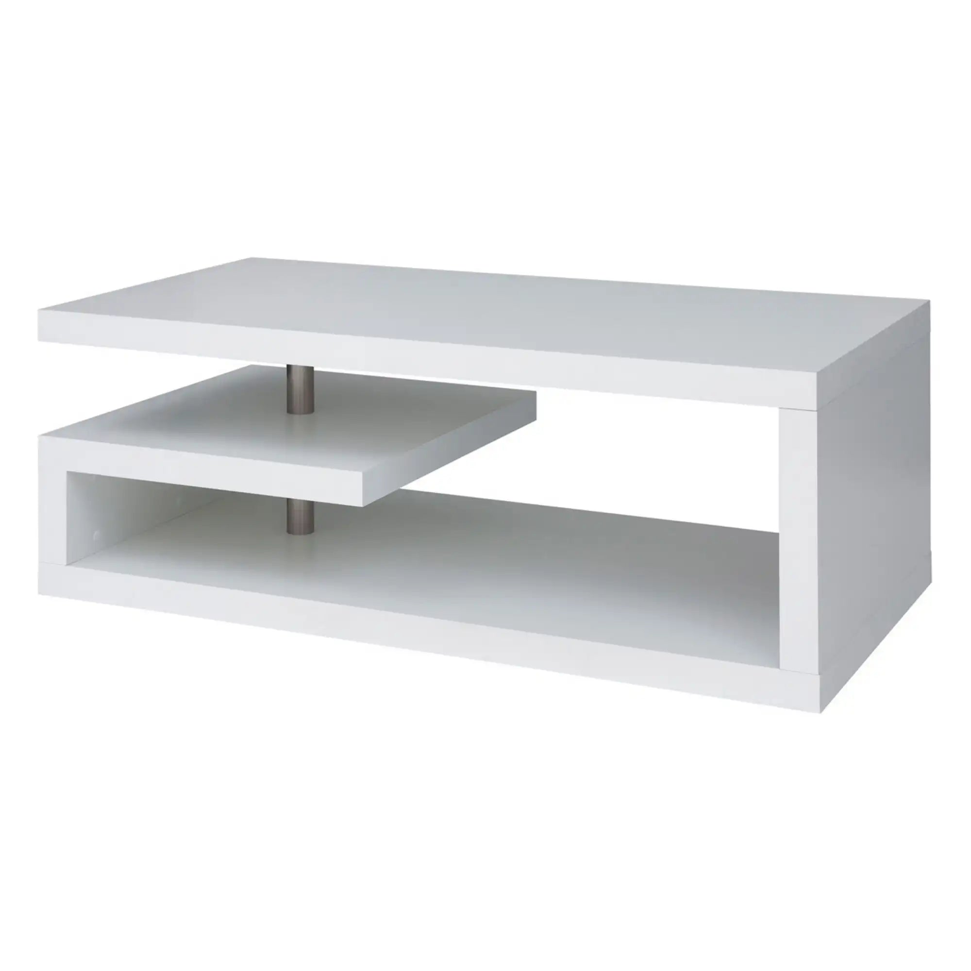 Masuta cafea GLIMP, alb, PAL/metal, 120x60x45 cm