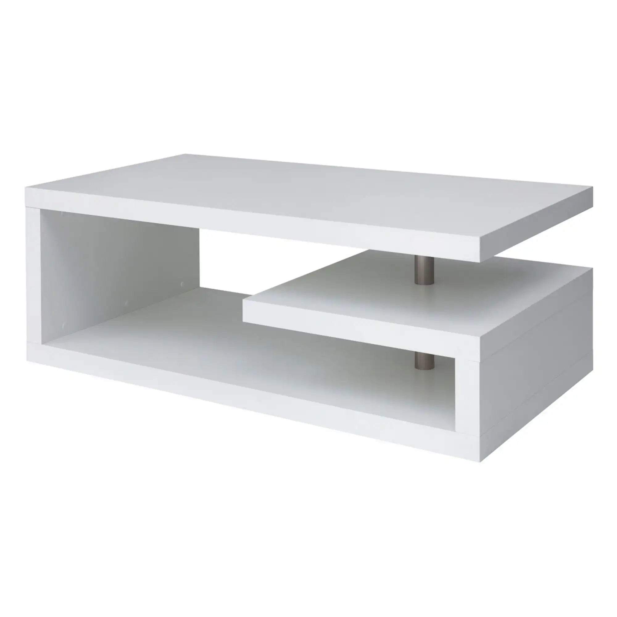 Masuta cafea GLIMP, alb, PAL/metal, 120x60x45 cm