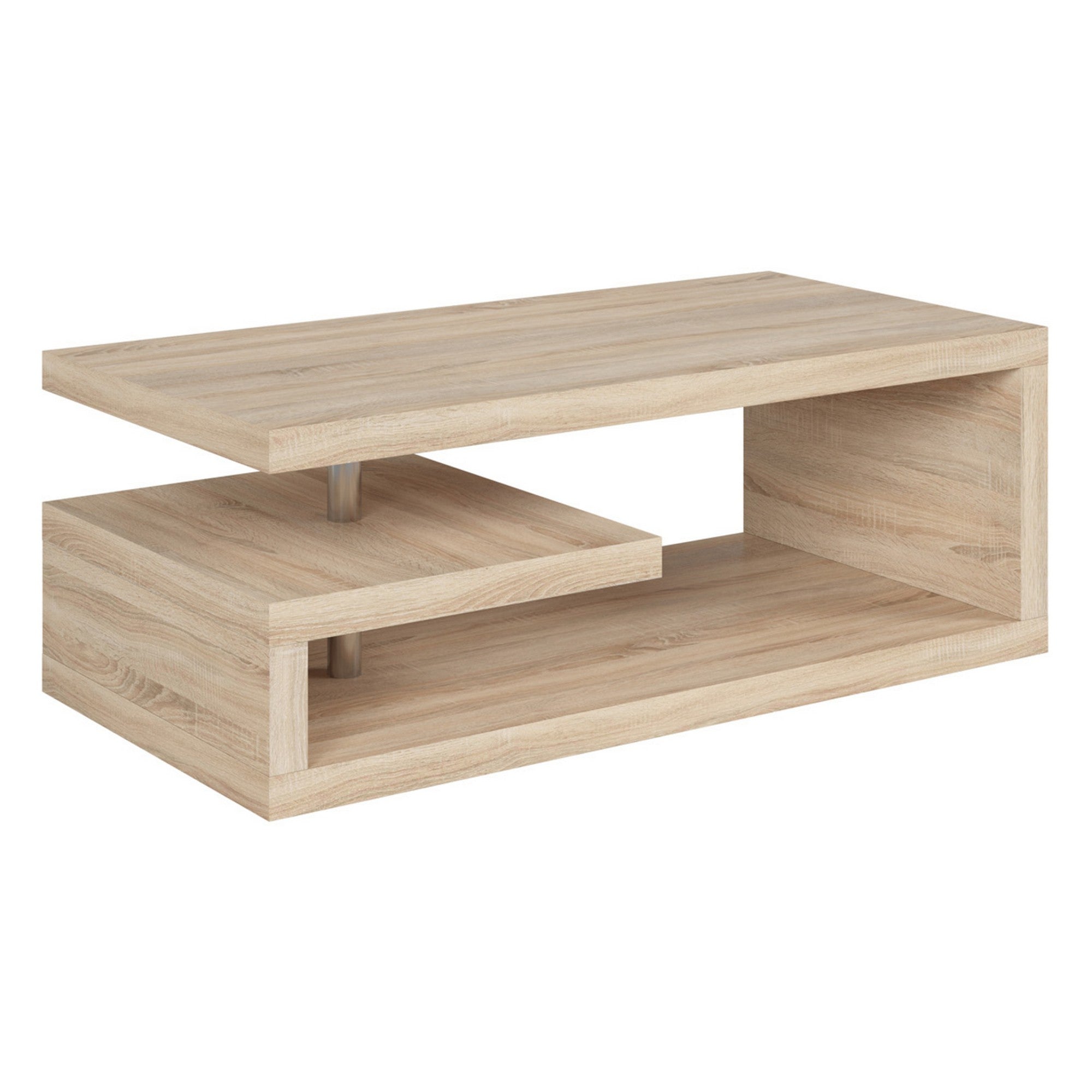 Masuta cafea GLIMP, stejar sonoma, PAL/metal, 120x60x45 cm