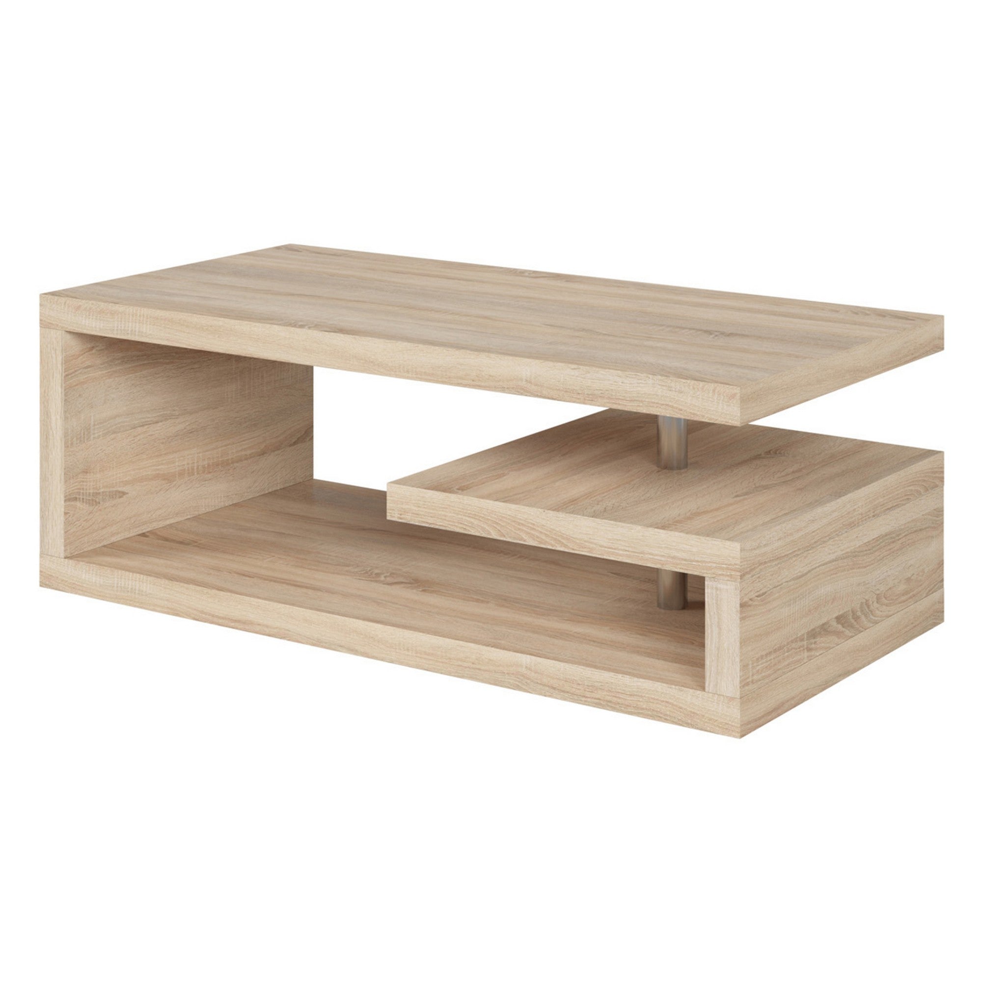 Masuta cafea GLIMP, stejar sonoma, PAL/metal, 120x60x45 cm