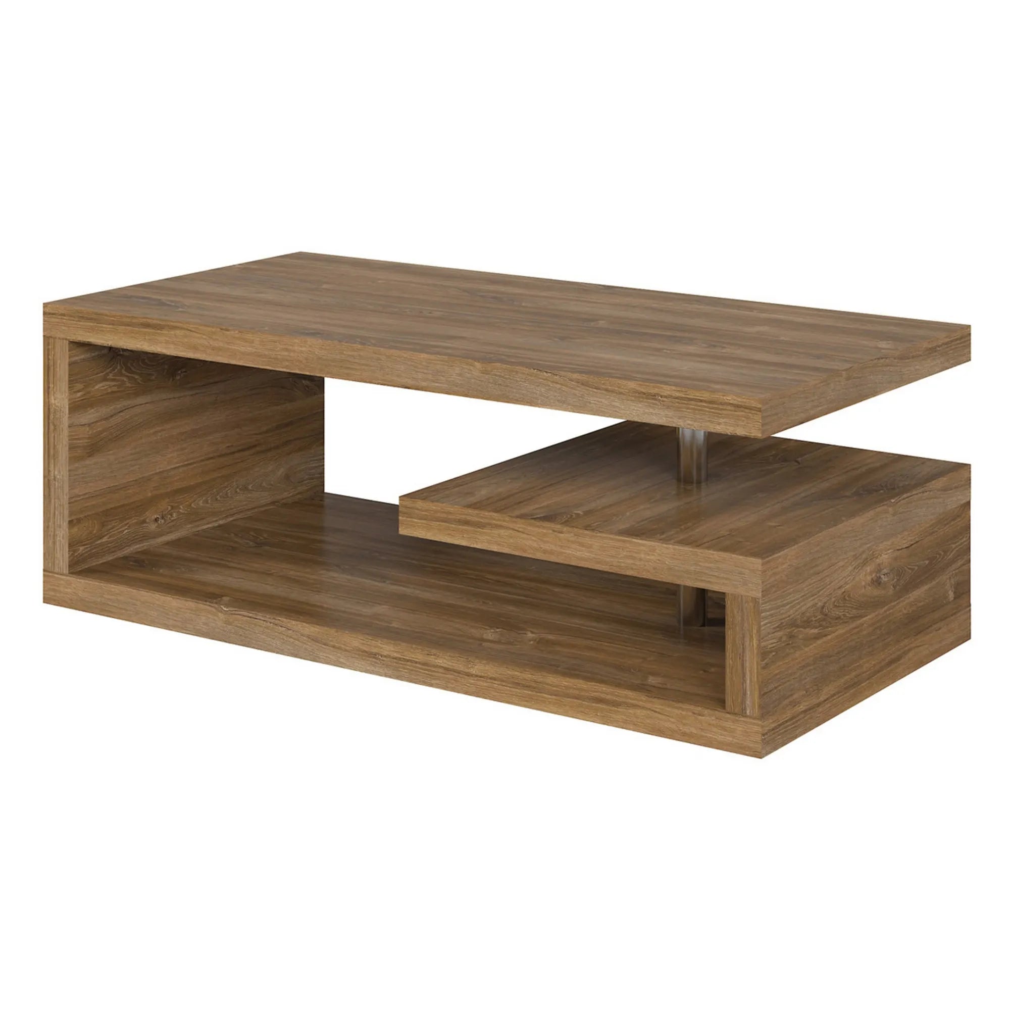 Masuta cafea GLIMP, stejar stirling, PAL/metal, 120x60x45 cm