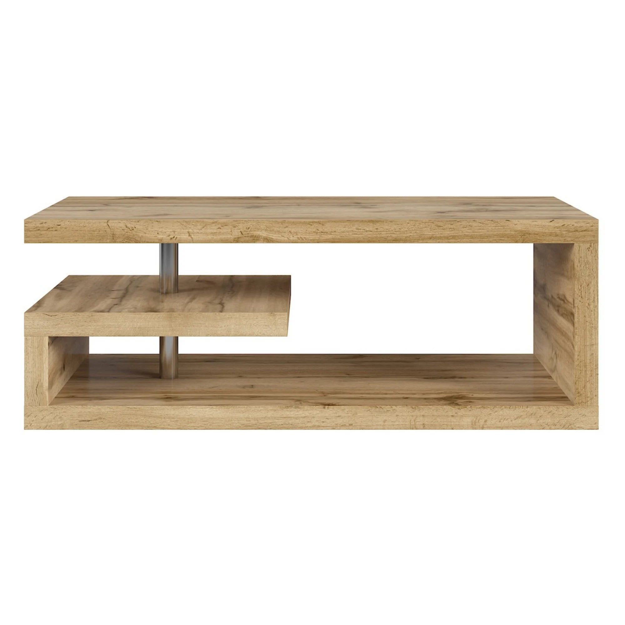 Masuta cafea GLIMP, stejar wotan, PAL/metal, 120x60x45 cm