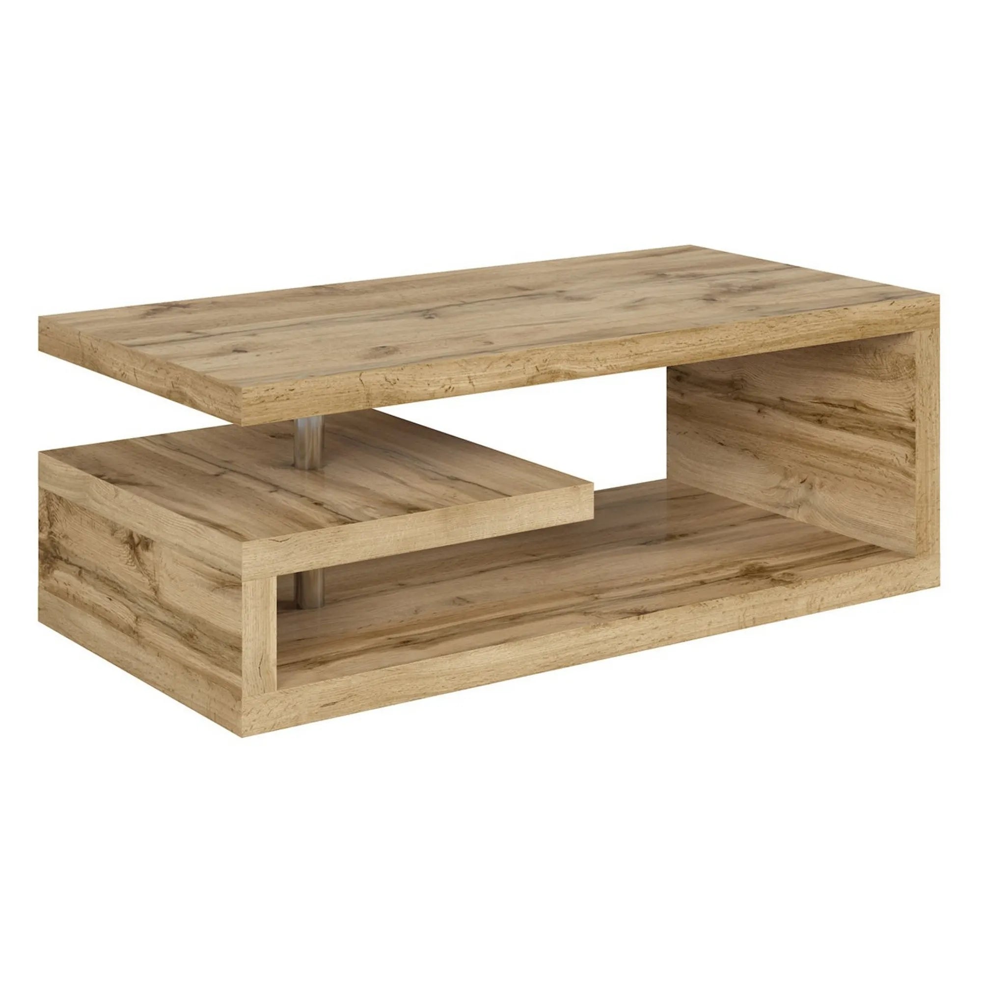 Masuta cafea GLIMP, stejar wotan, PAL/metal, 120x60x45 cm