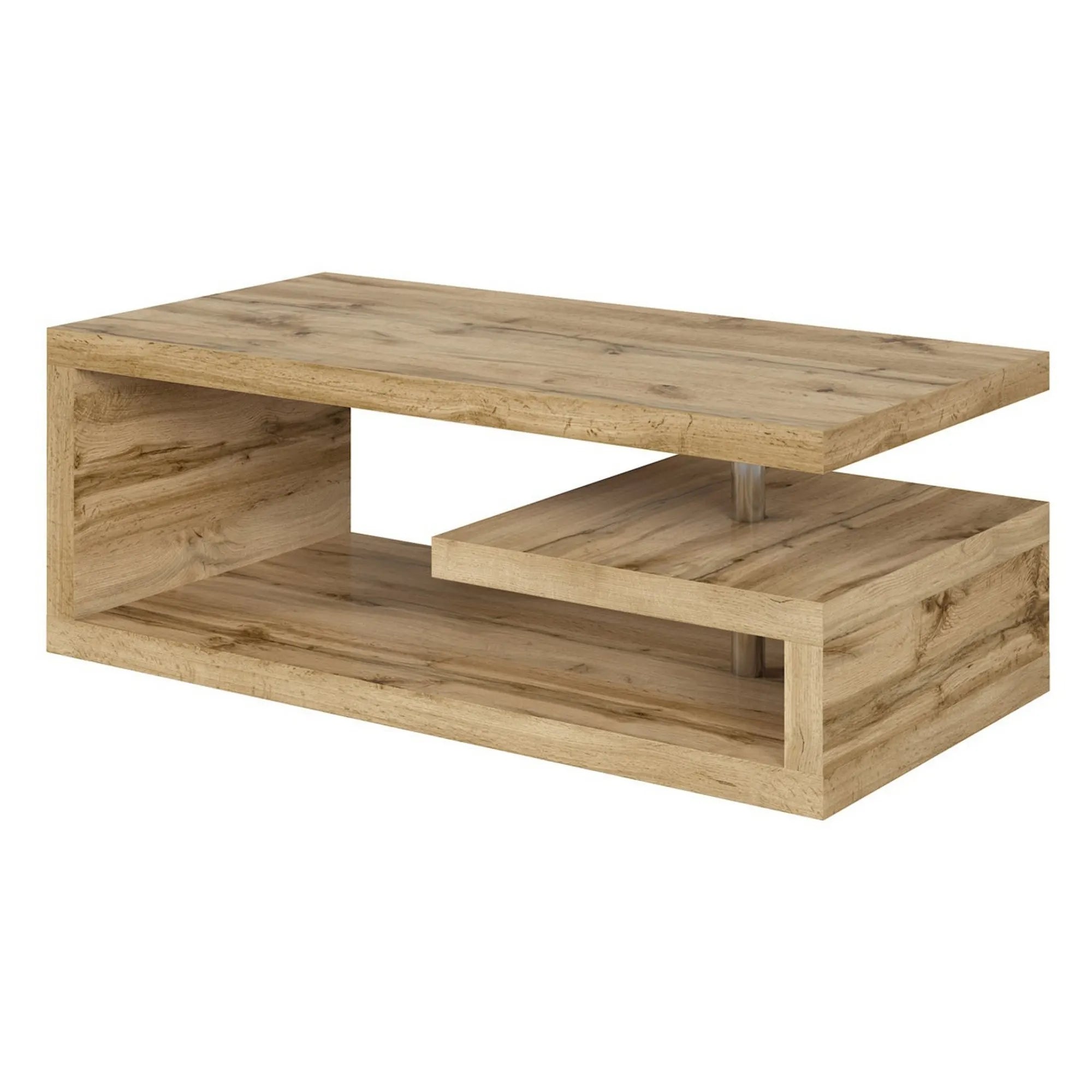 Masuta cafea GLIMP, stejar wotan, PAL/metal, 120x60x45 cm