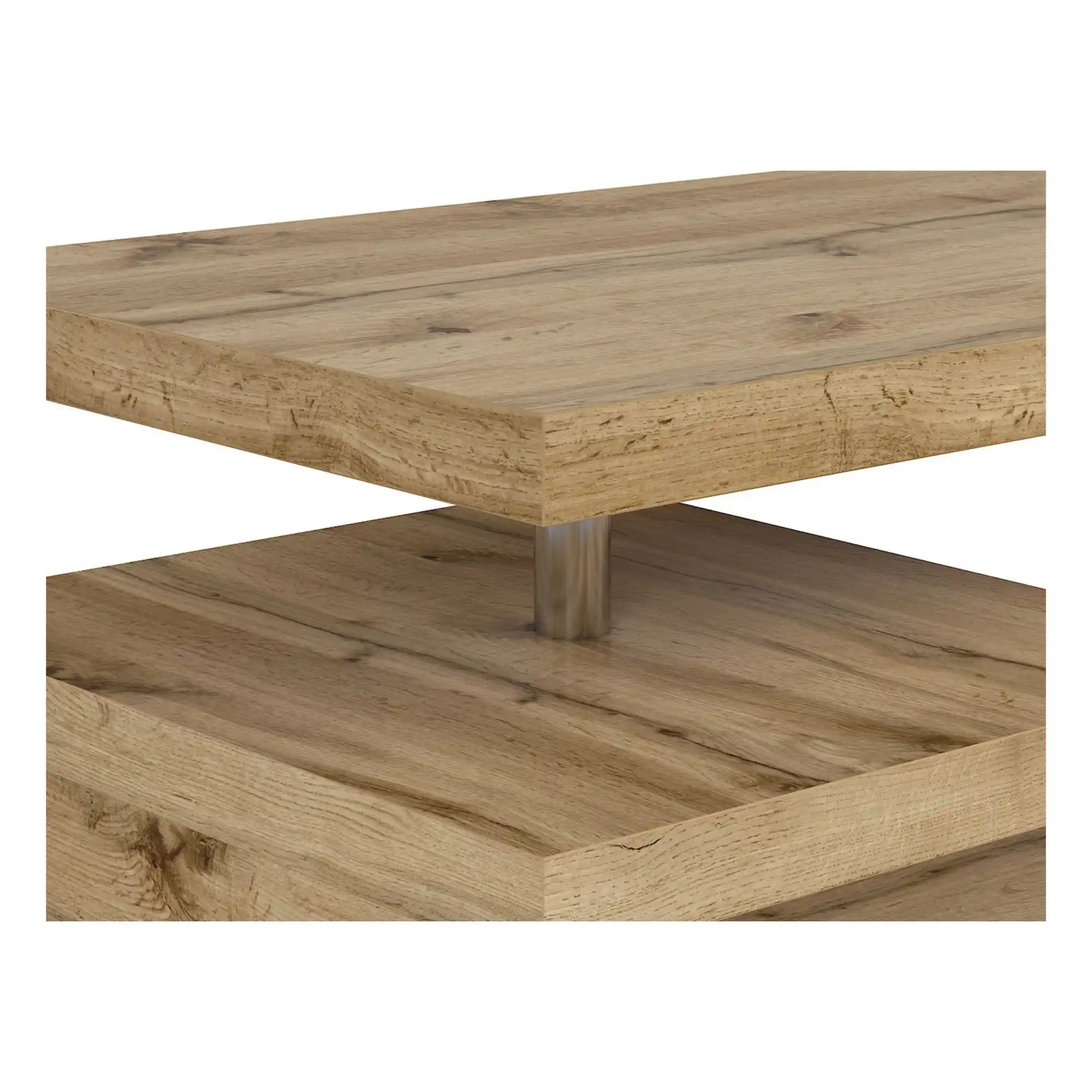 Masuta cafea GLIMP, stejar wotan, PAL/metal, 120x60x45 cm