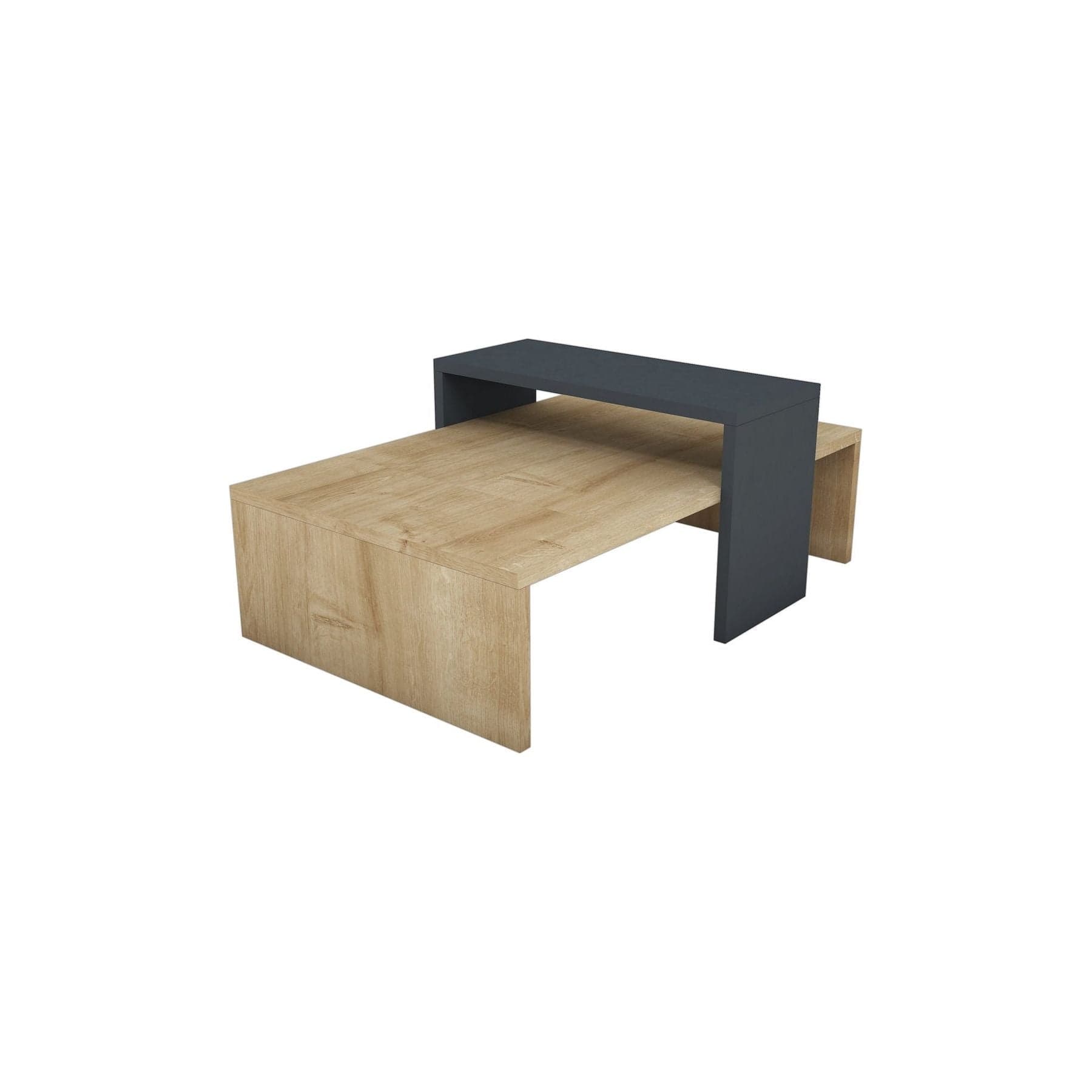 Masuta cafea GLOW, stejar/gri antracit, PAL, 80x50x31.8 cm