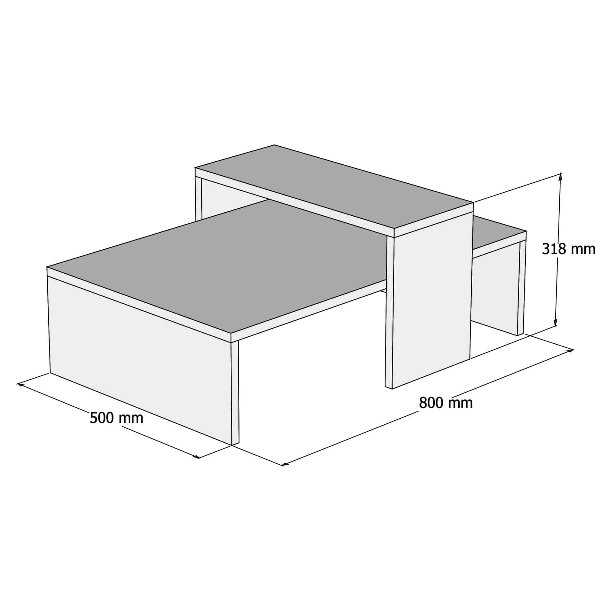 Masuta cafea GLOW, stejar/gri antracit, PAL, 80x50x31.8 cm