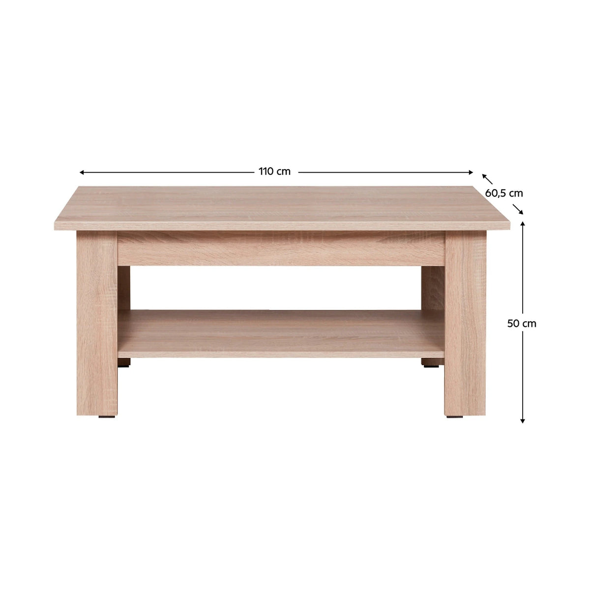Masuta cafea GRAND tip 19, stejar sonoma, PAL laminat, 110x61x50 cm
