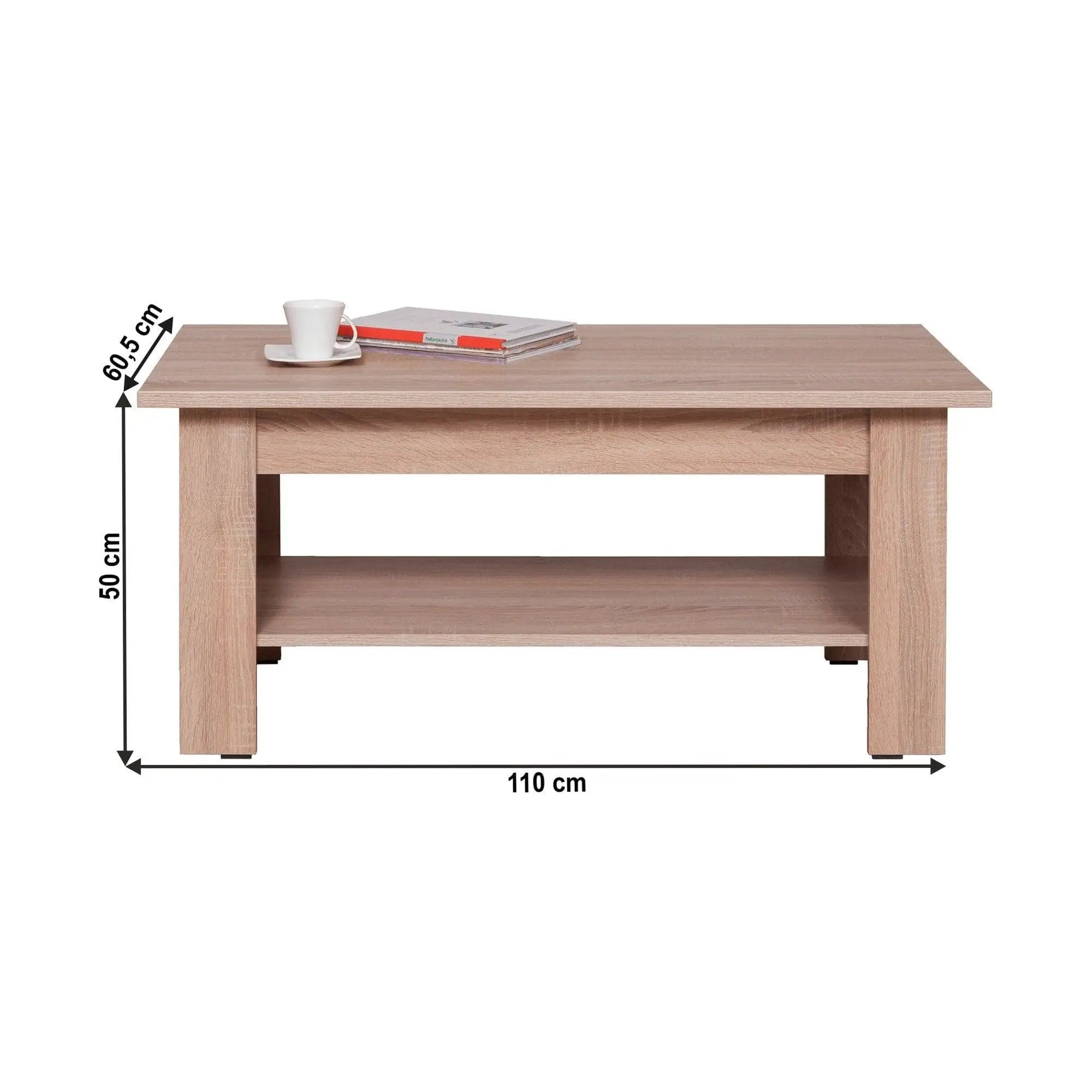 Masuta cafea GRAND tip 19, stejar sonoma, PAL laminat, 110x61x50 cm