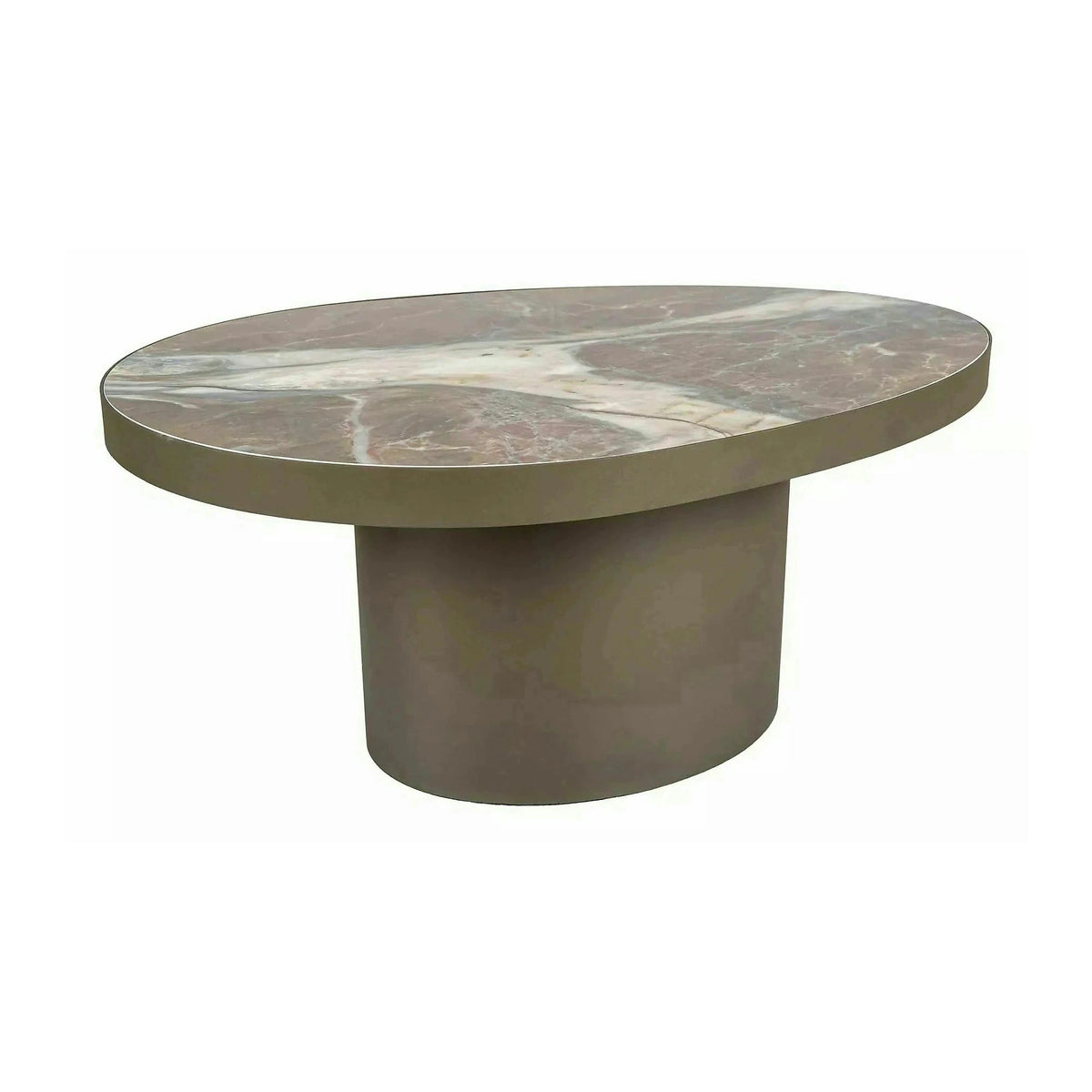Măsuță cafea GUSTO B, maro lucios/cupru, ceramică/metal, 98x73x43 cm