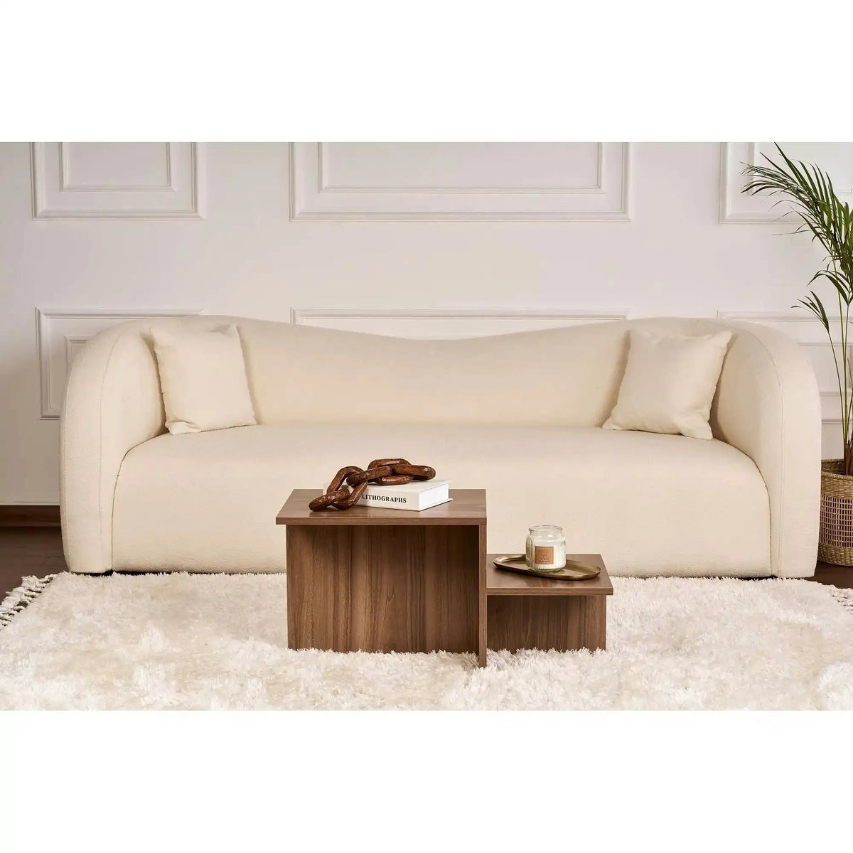 Masuta cafea HARMONY, nuc, PAL, 80x40x40 cm