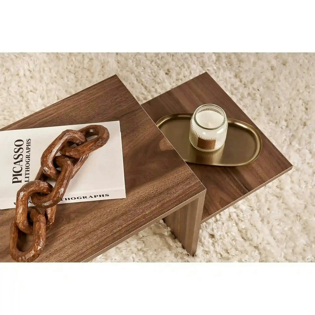 Masuta cafea HARMONY, nuc, PAL, 80x40x40 cm