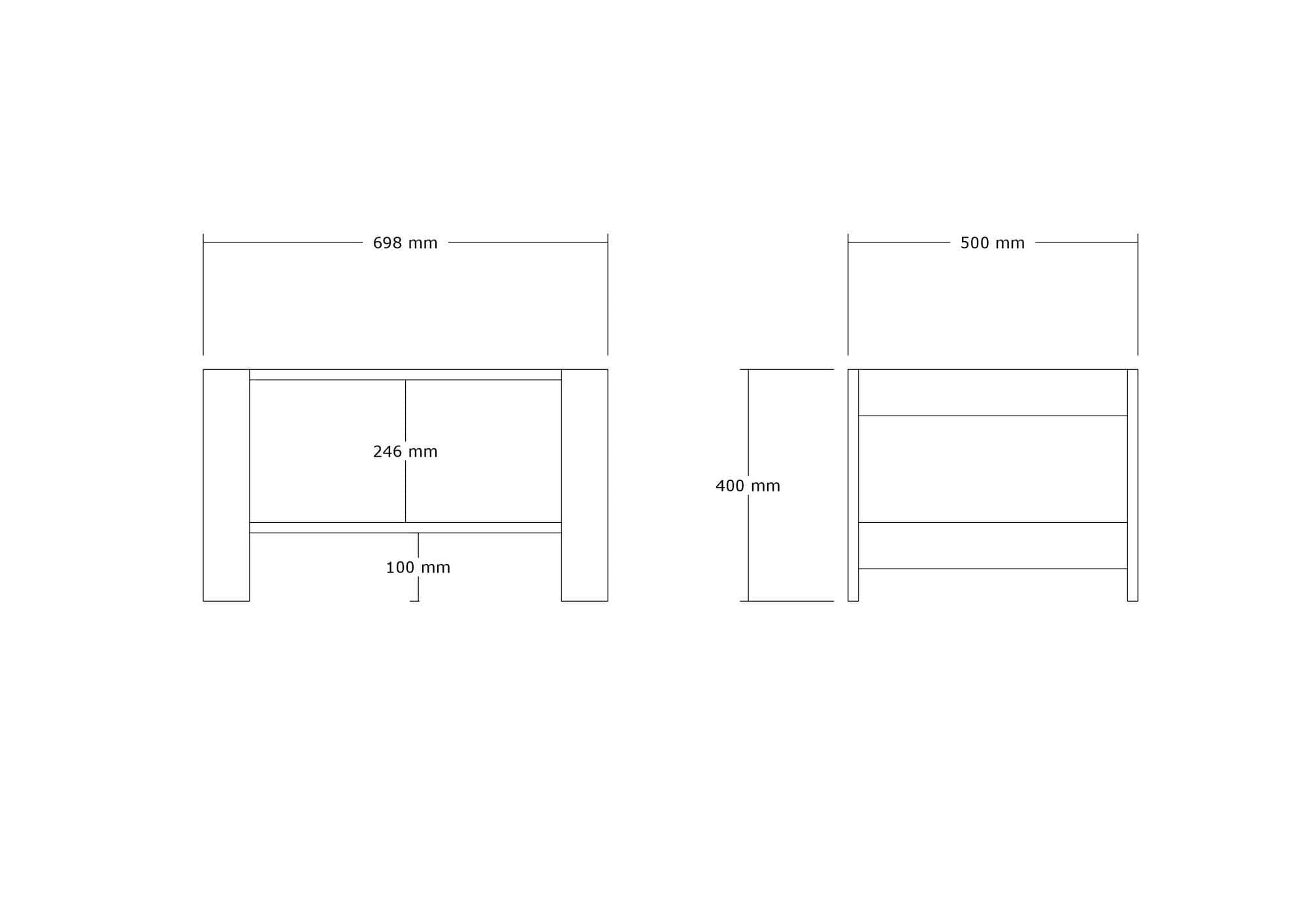Masuta cafea HERB, nuc, PAL melaminat, 70x50x40 cm