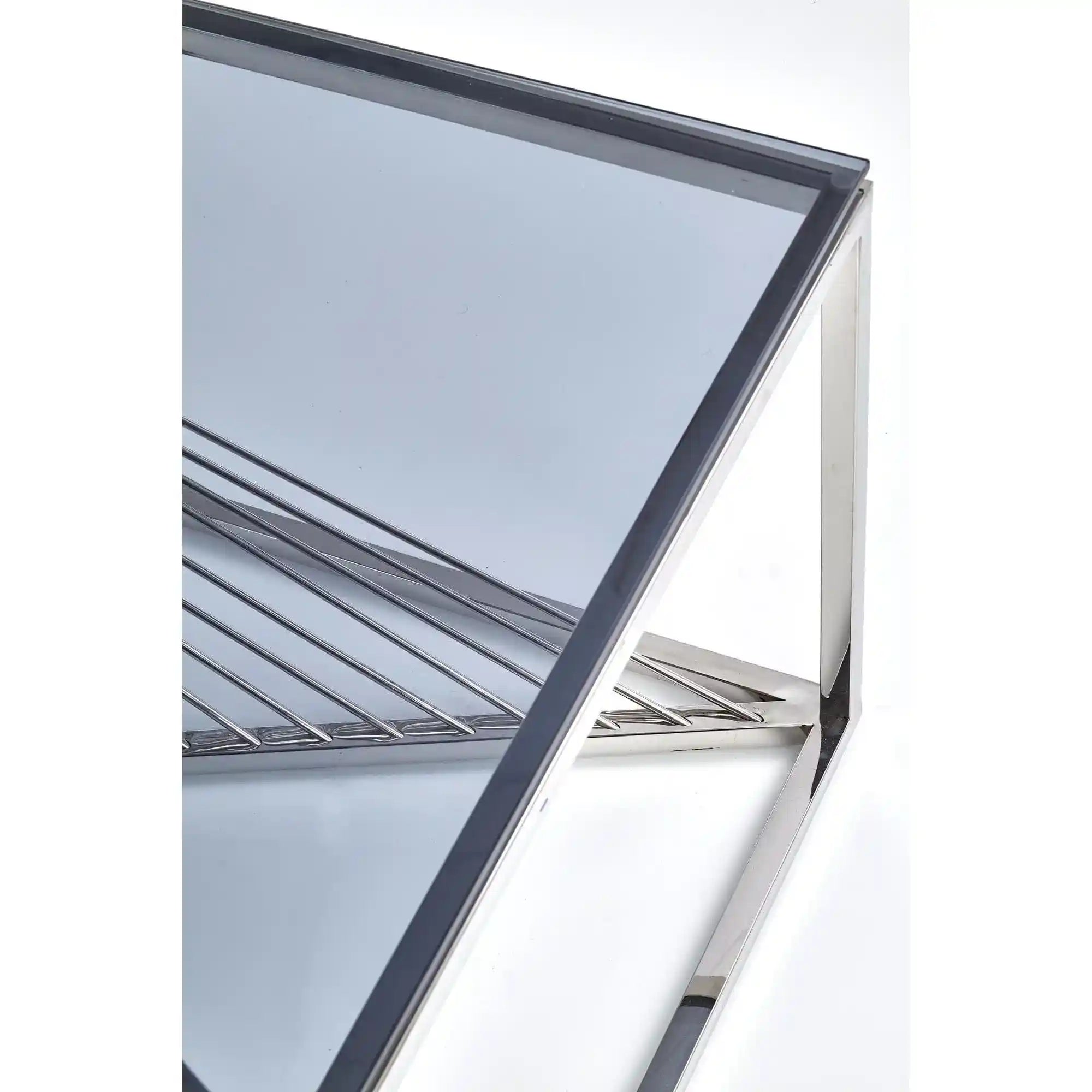 Masuta cafea INFINITY, transparent/argintiu, sticla/otel inoxidabil, 120x60x45 cm