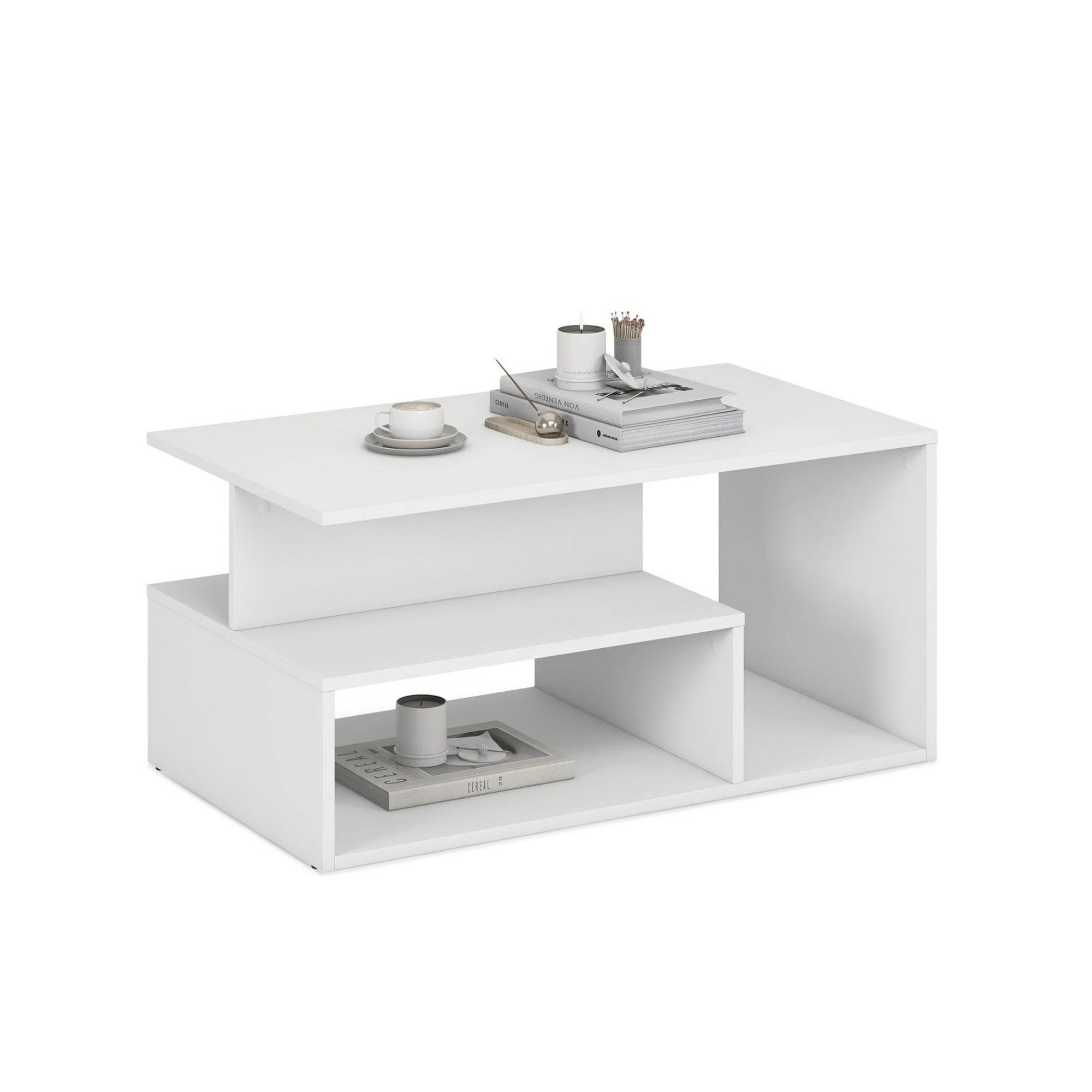 Masuta cafea IVA, alb, PAL laminat, 90x51x43 cm