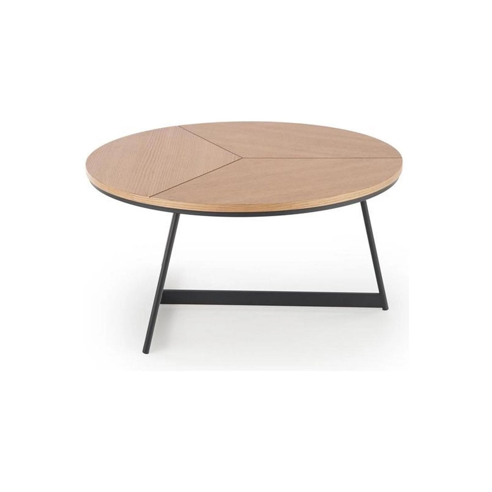 Masuta cafea KARIDA, stejar natural/negru, 80x80x41 cm