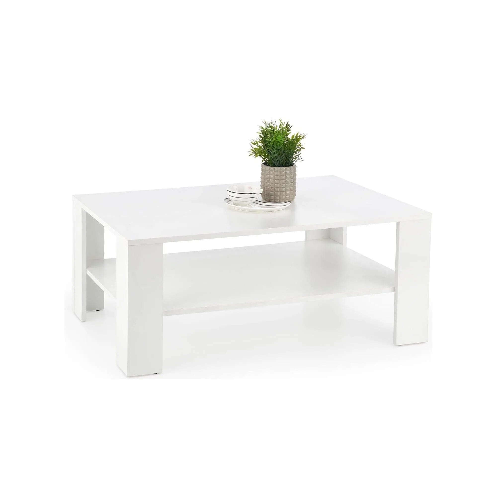 Masuta cafea KWADRO, alb, 110x65x53 cm