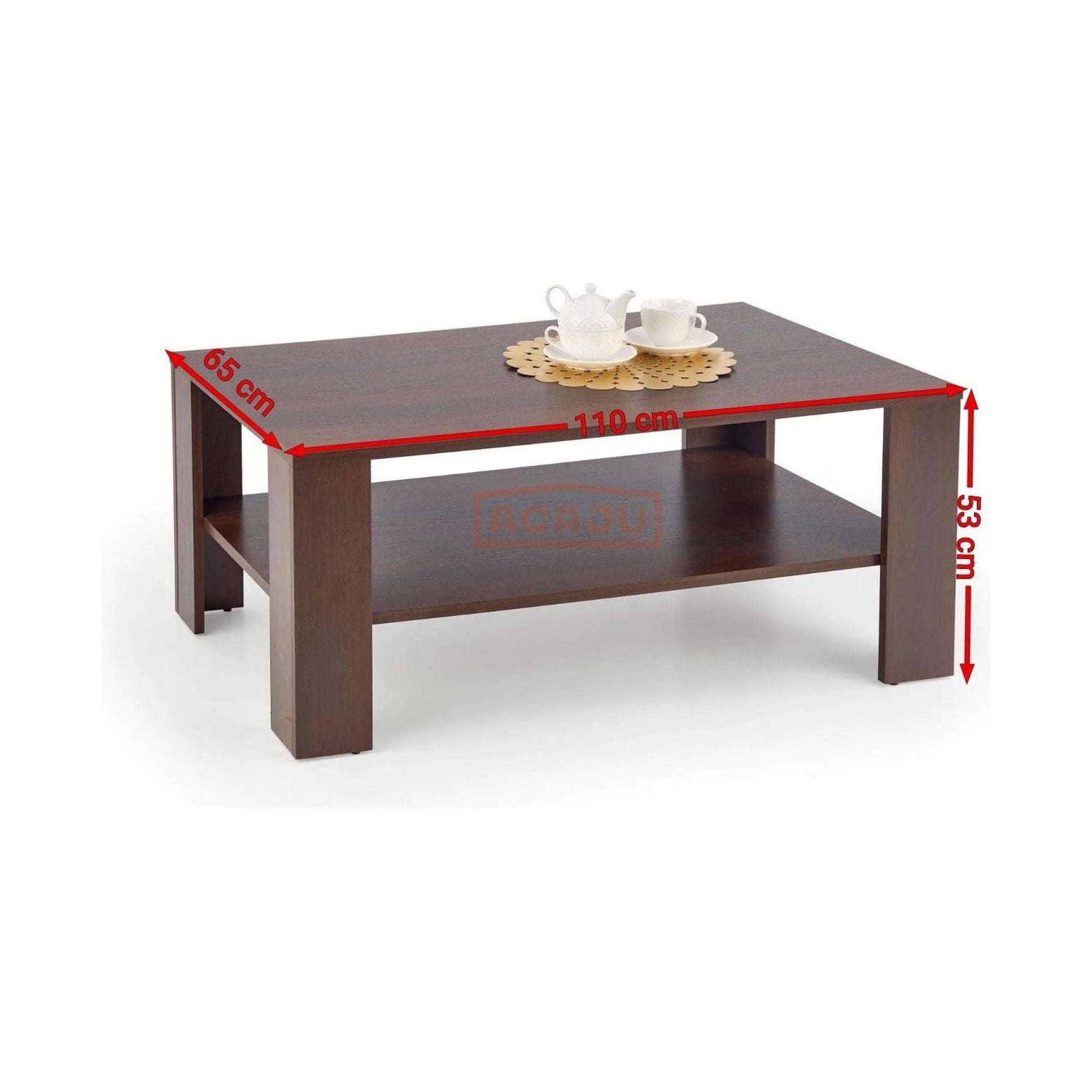 Masuta cafea KWADRO, nuc inchis, 110x65x53 cm