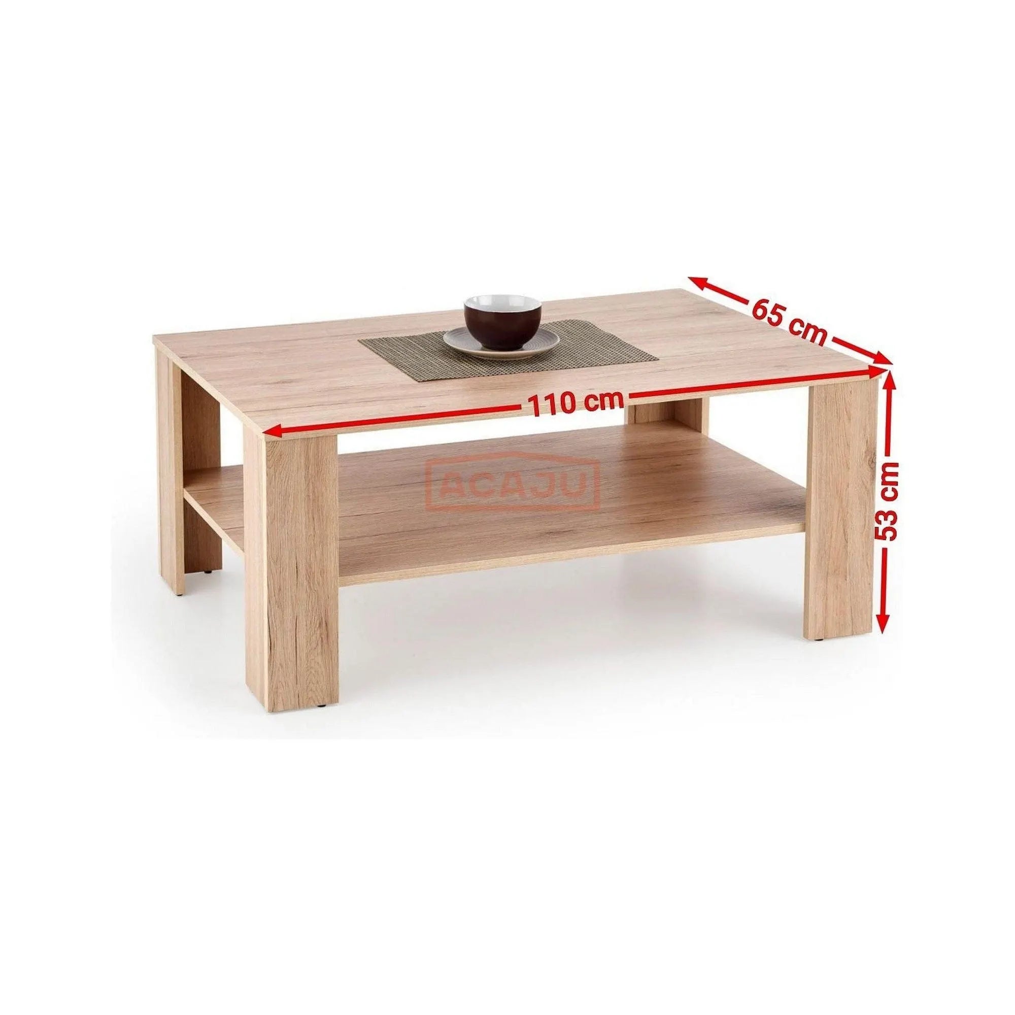 Masuta cafea KWADRO, stejar wotan, 110x65x53 cm