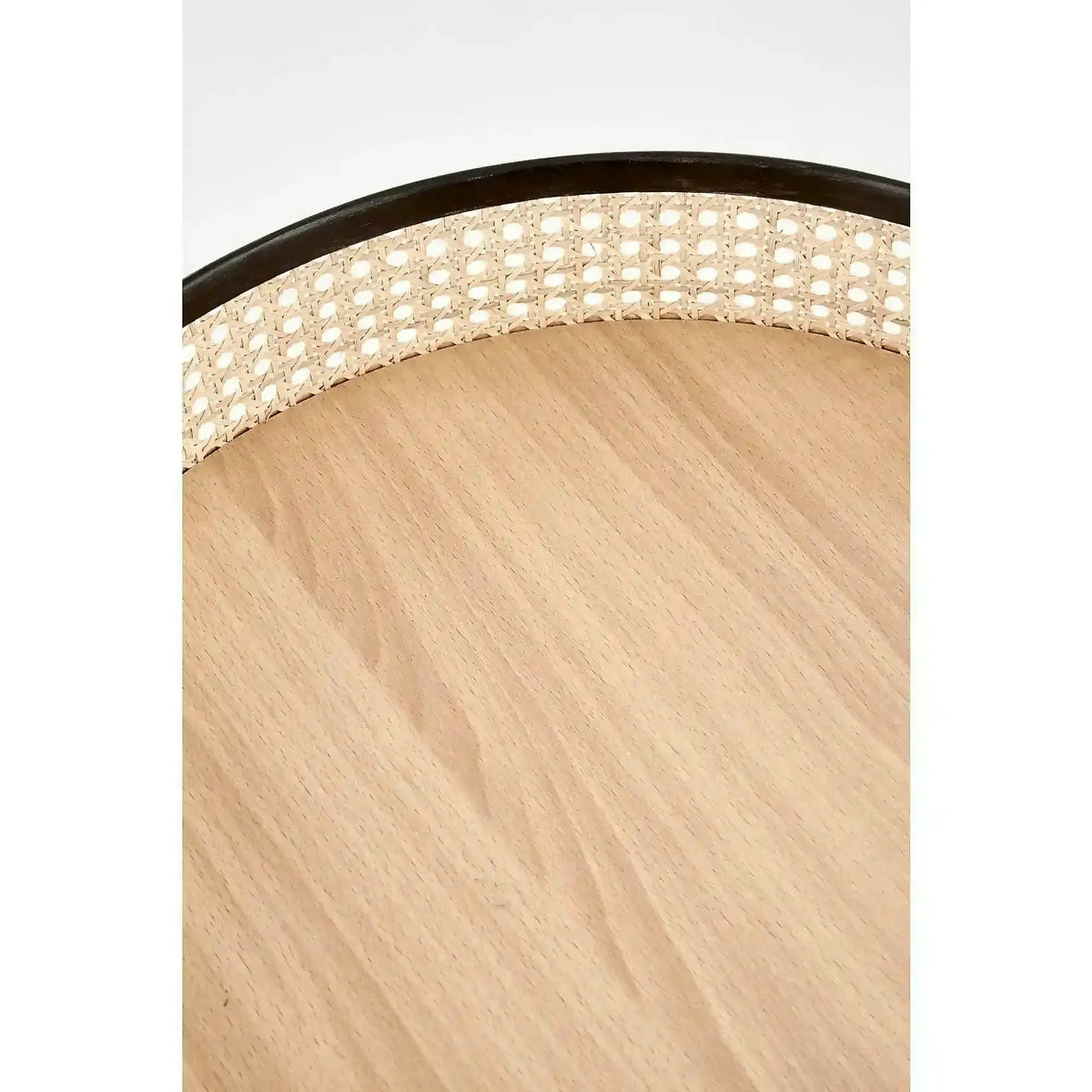 Masuta cafea LANIPA, negru/stejar natural, ratan/otel, 50x50x55 cm