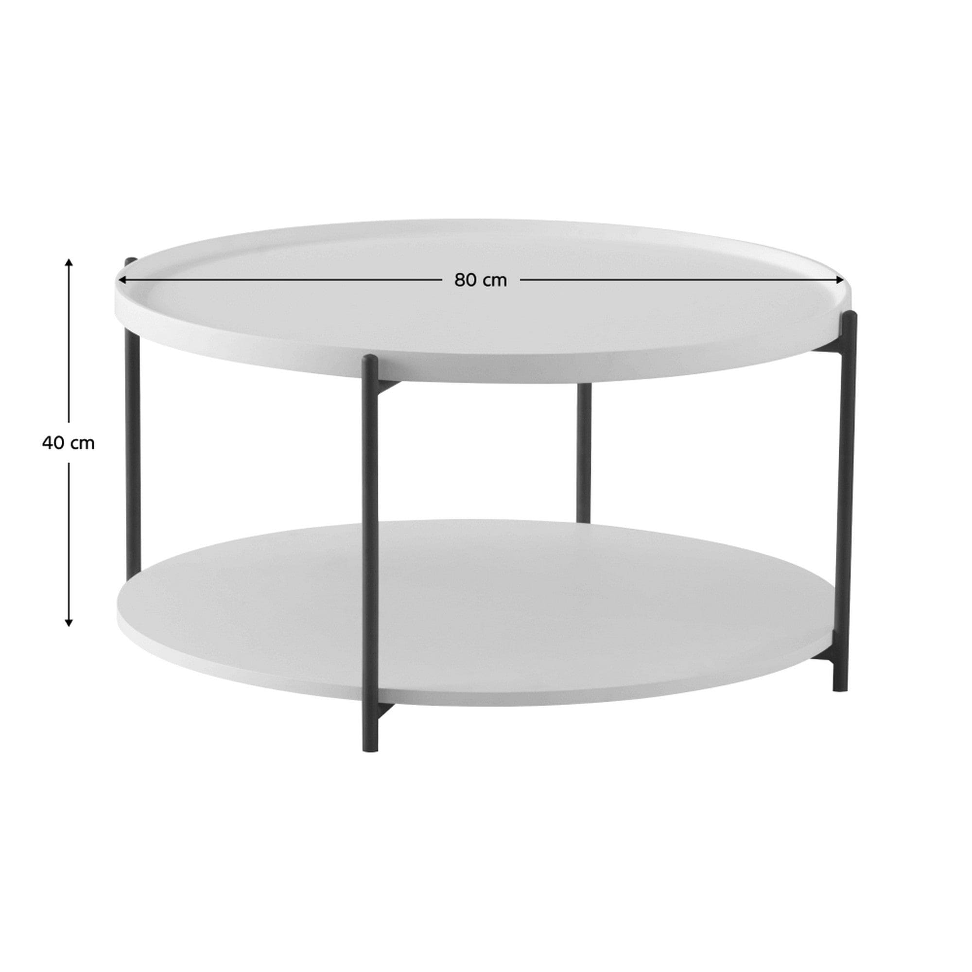 Masuta cafea LAPIS, alb/negru, 80x40 cm